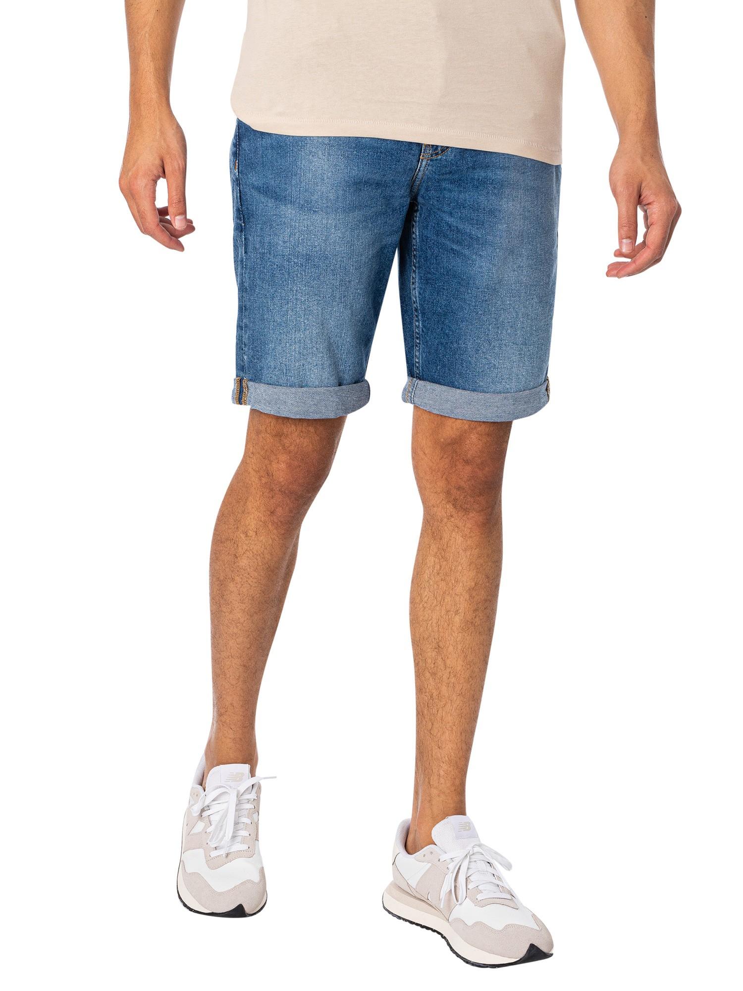 Calvin Klein Slim Denim Shorts in Blue for Men | Lyst
