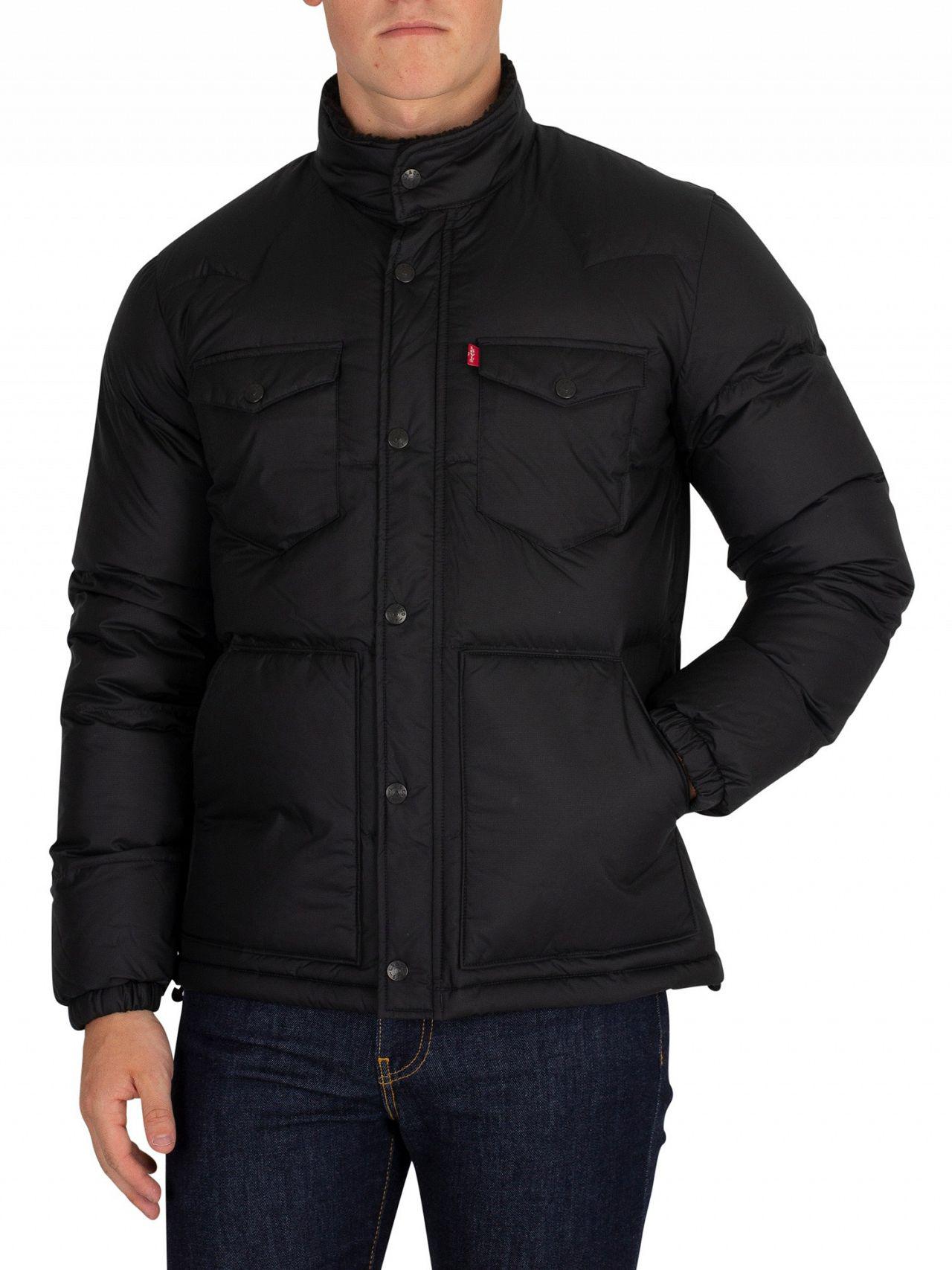 Levi's Synthetic Black Down Barstow Puffer Jacket for Men | Lyst