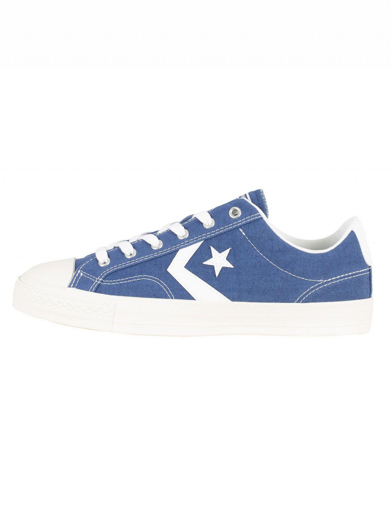 Converse Mason Blue/white Star Player Ox Canvas Trainers for Men ... لفي
