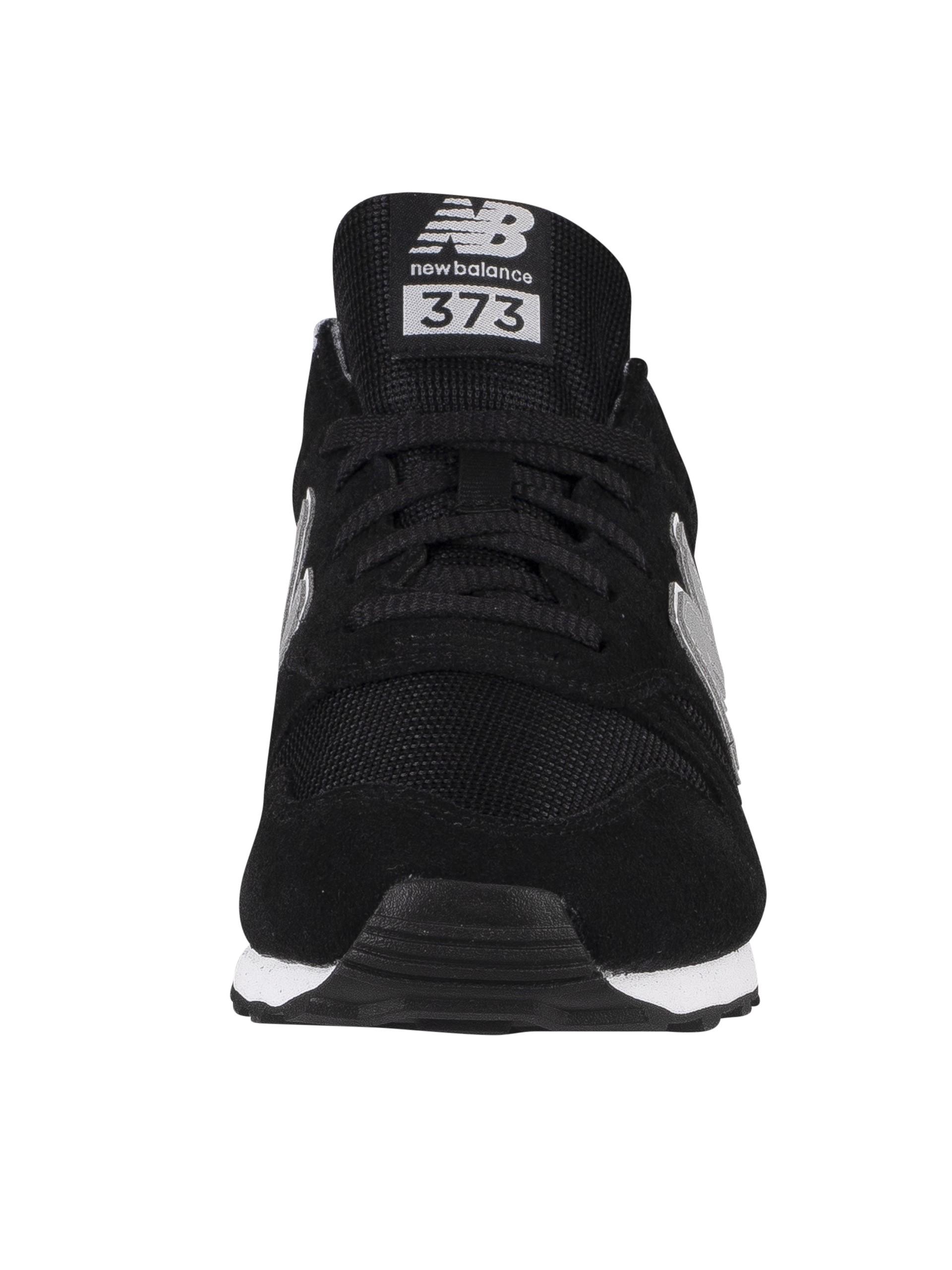 New Balance 373 Suede Trainers in Black for Men | Lyst