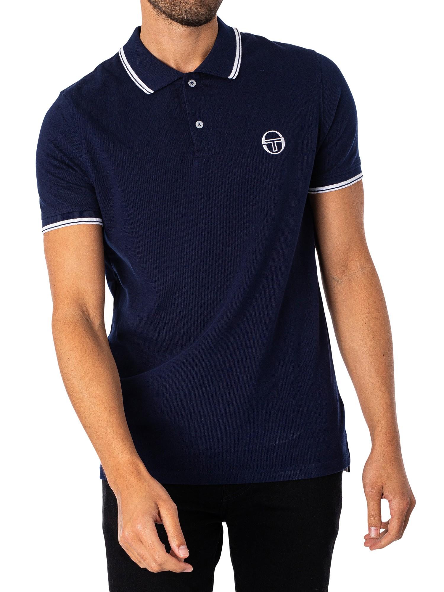 Sergio Tacchini Striped Collar Polo Shirt in Blue for Men | Lyst