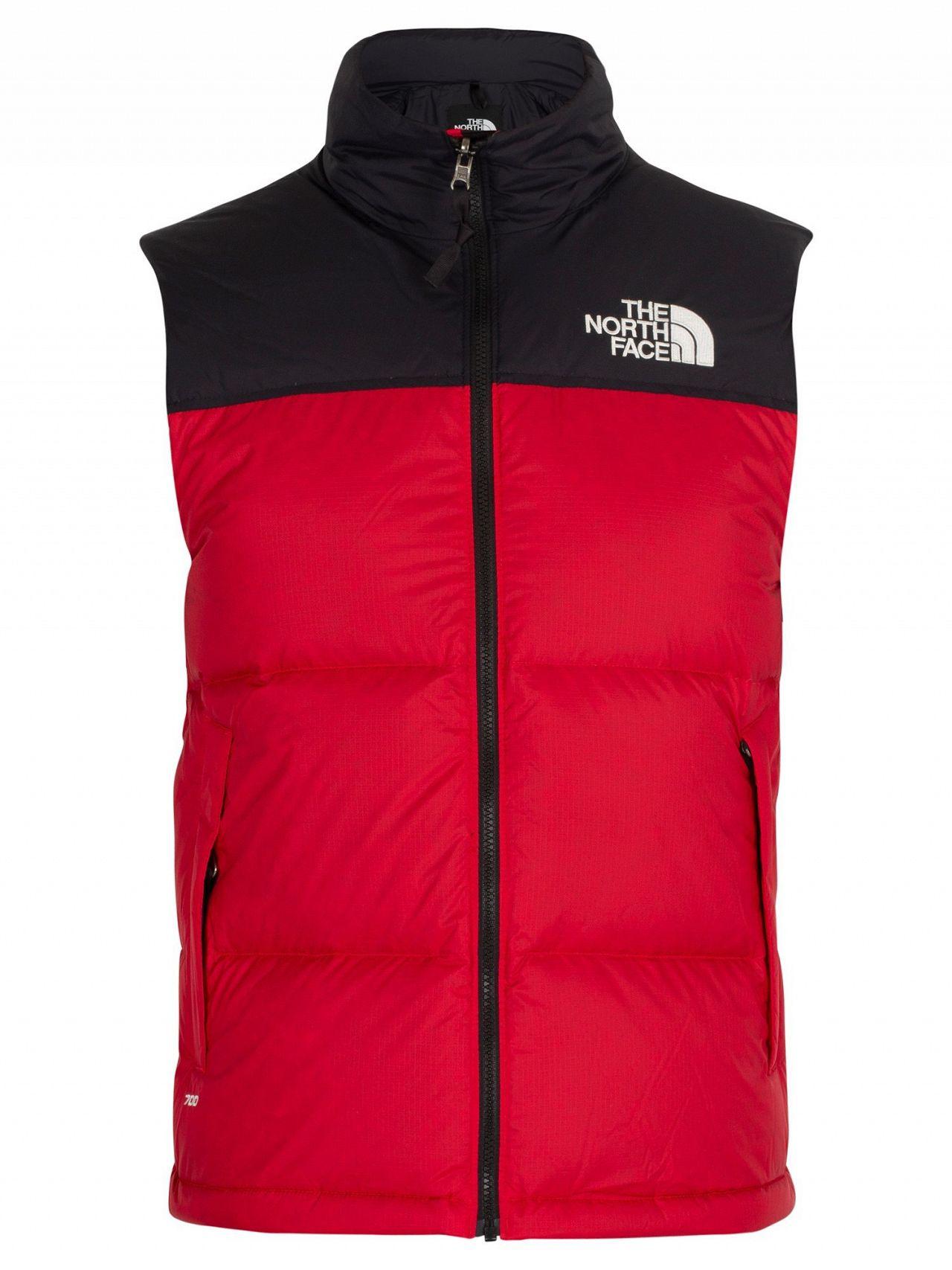The North Face Synthetic Nuptse Down Gilet Red for Men | Lyst