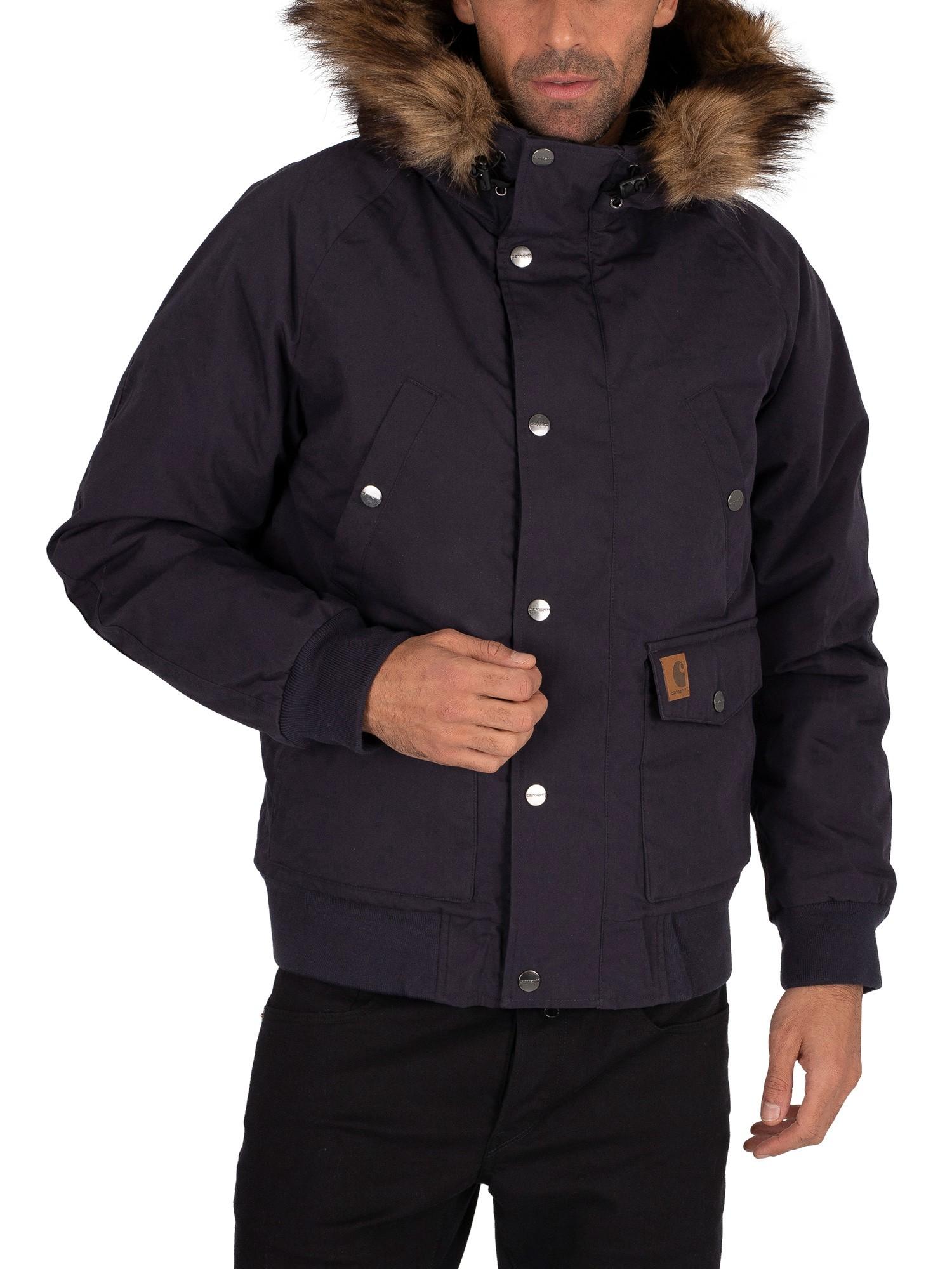 Carhartt WIP Synthetic Trapper Parka Jacket in Dark Navy/Black 