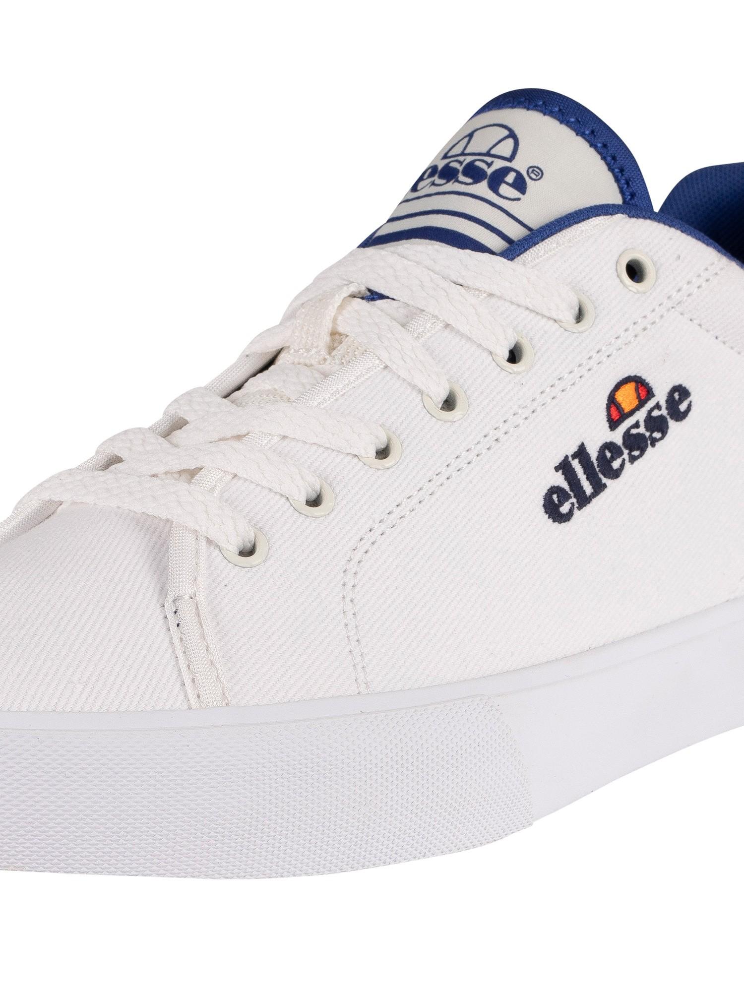 Ellesse Taggia Text Canvas Trainers in White/Dark Blue (White) for Men -  Lyst