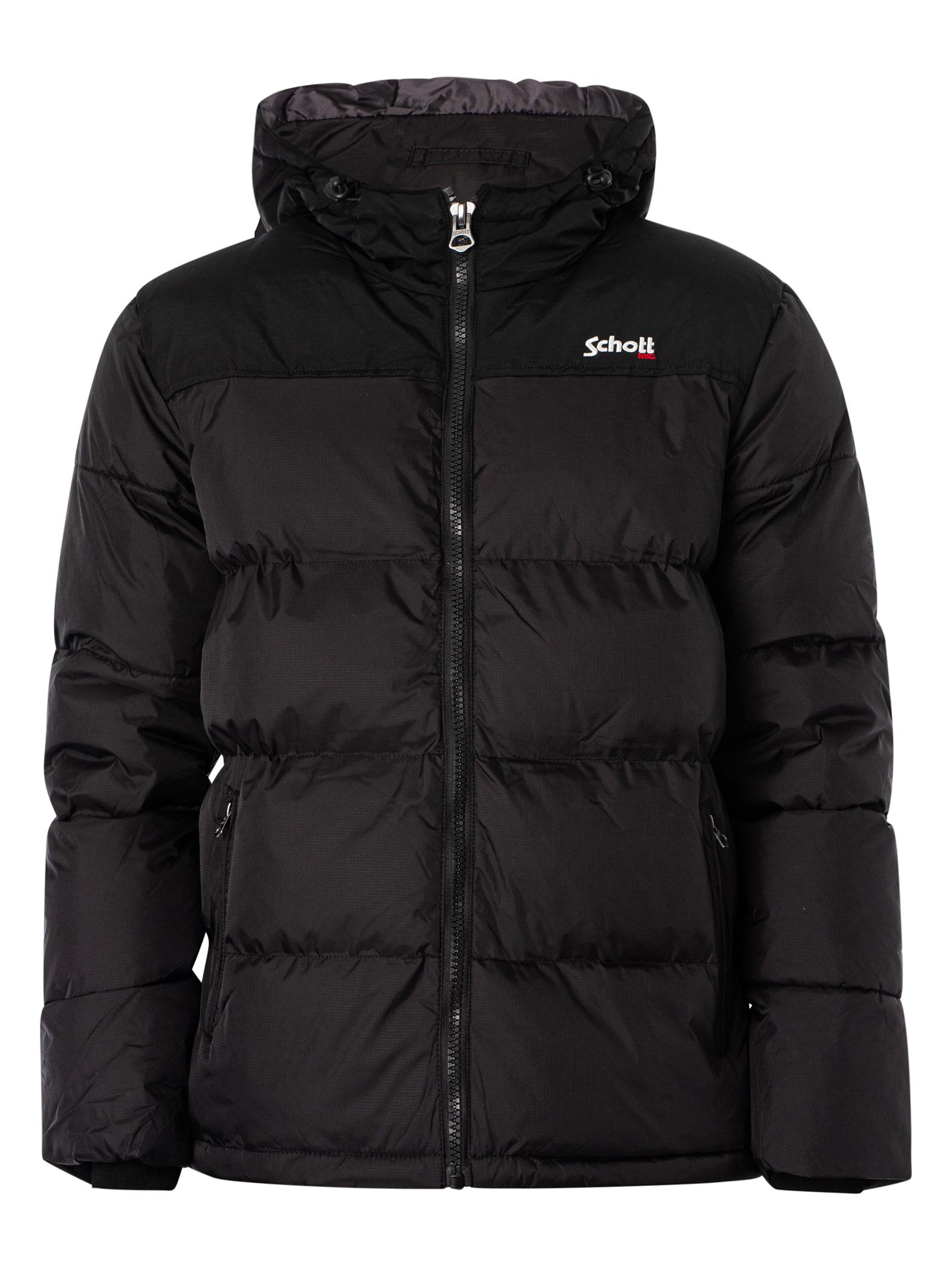 Schott Nyc Utah Puffer Jacket in Black for Men | Lyst