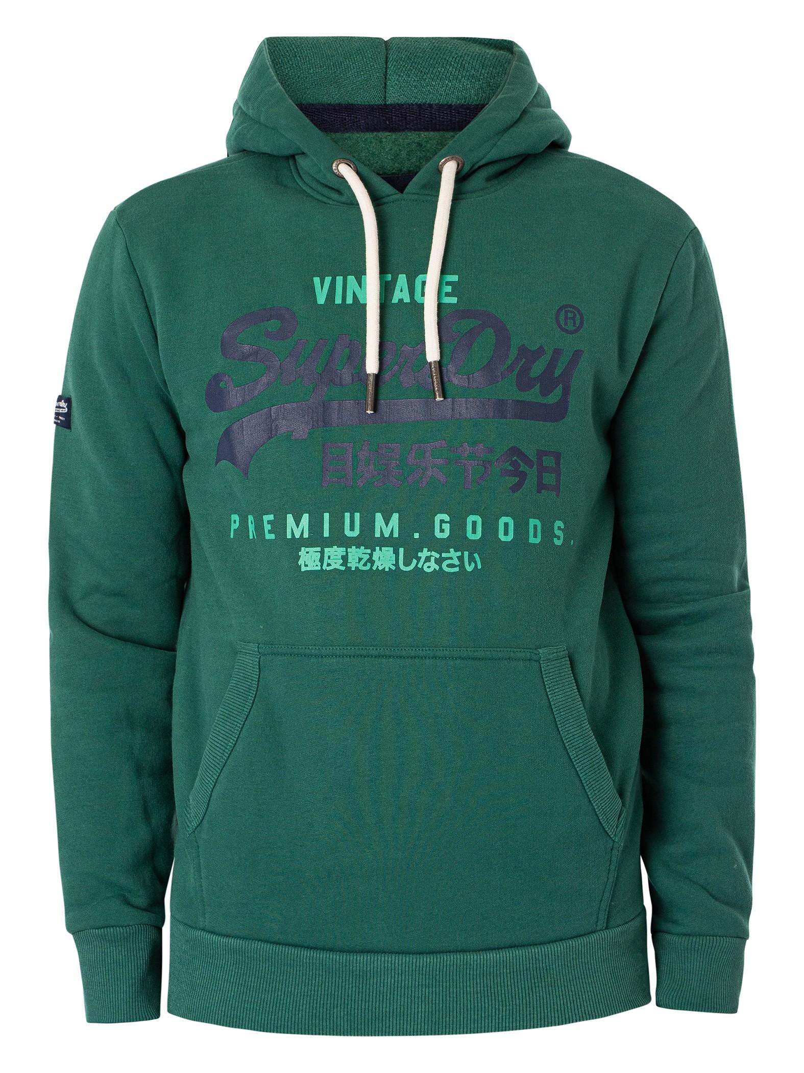 Superdry Classic Vintage Logo Heritage Pullover Hoodie in Green for Men |  Lyst