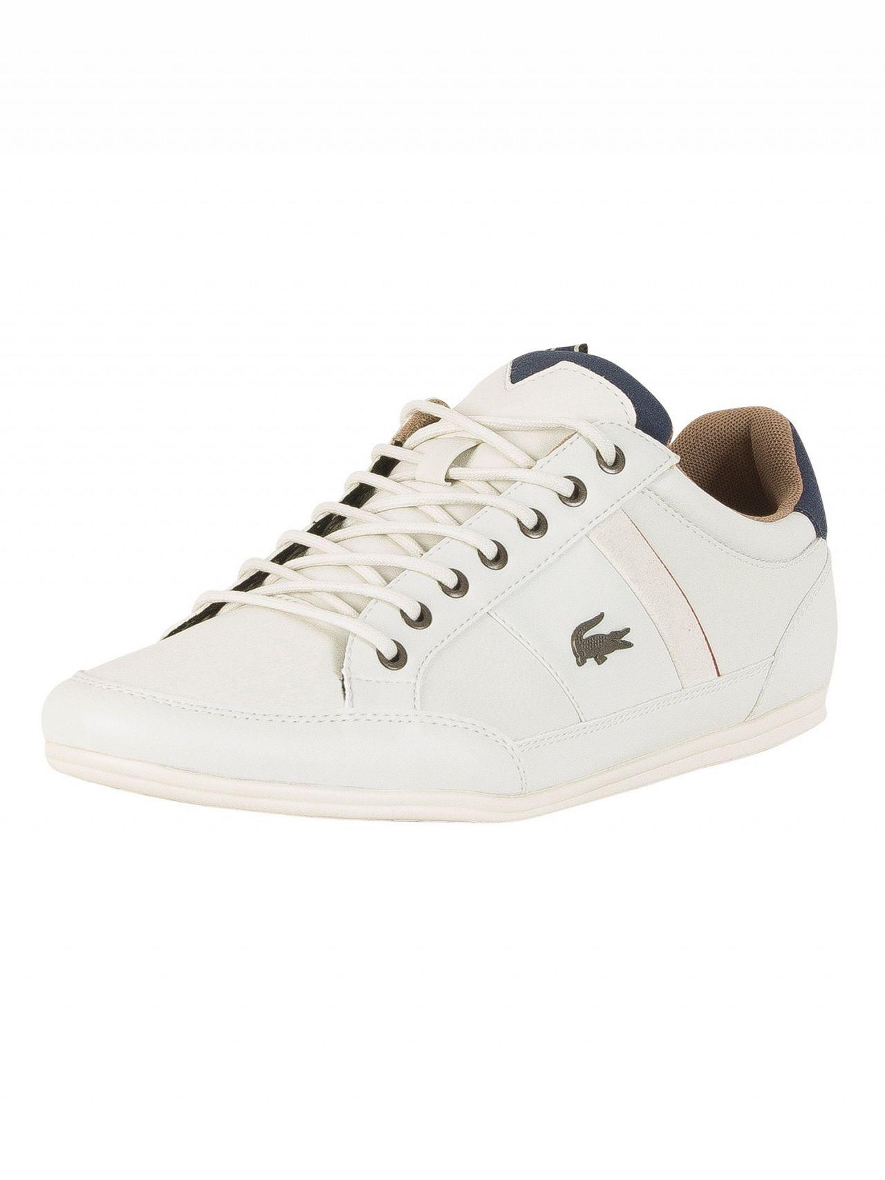 Lacoste Off White/navy Chaymon 118 2 Cam Leather Trainers for Men - Lyst