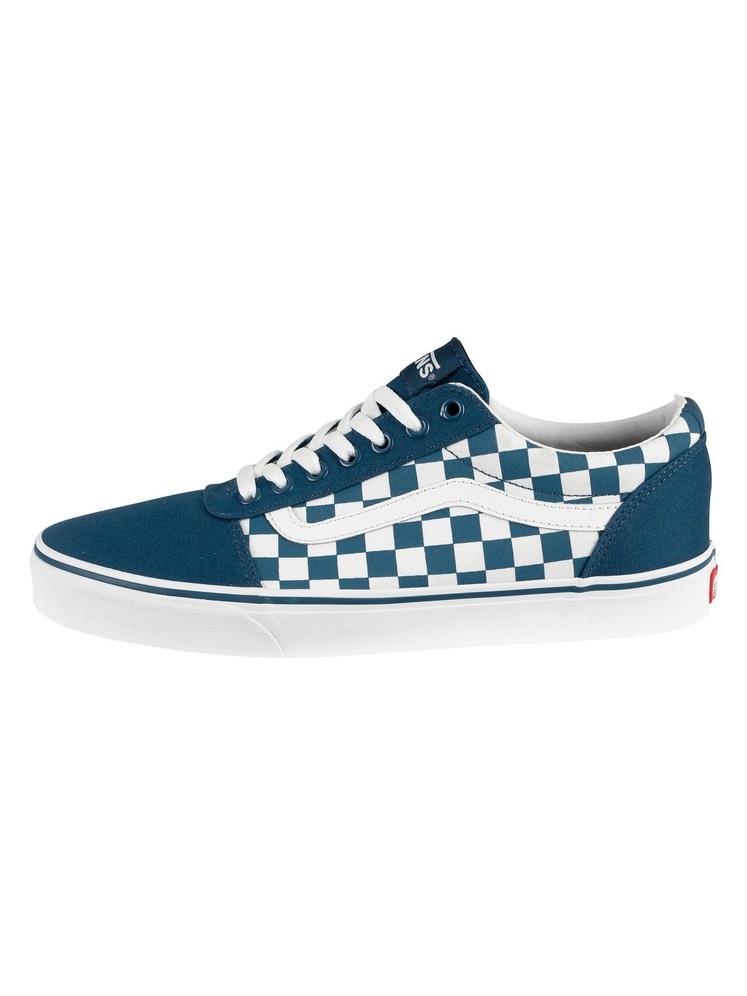 blue checkerboard vans