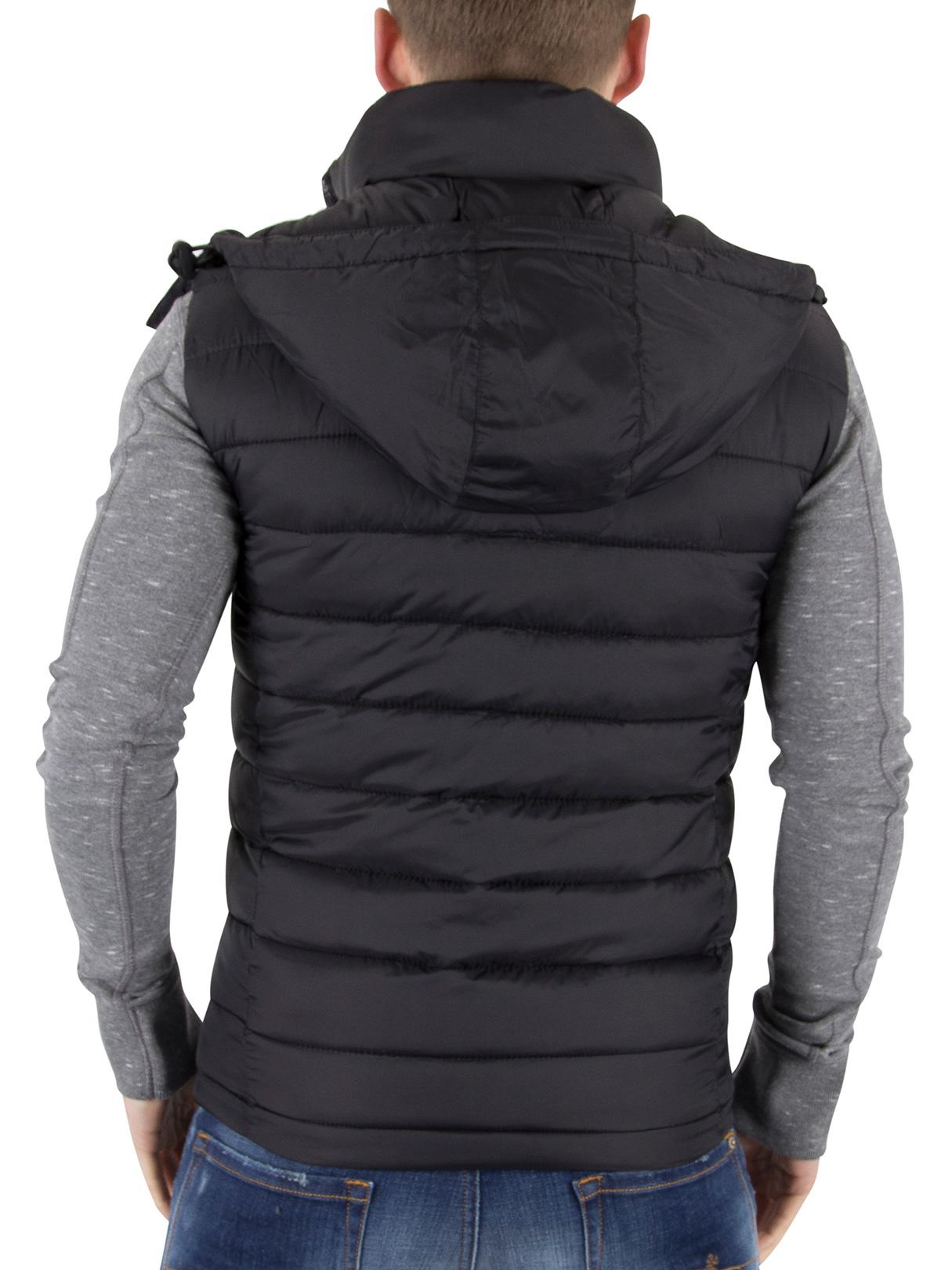 Superdry Synthetic Black Fuji Double Zip Hooded Gilet for Men Lyst