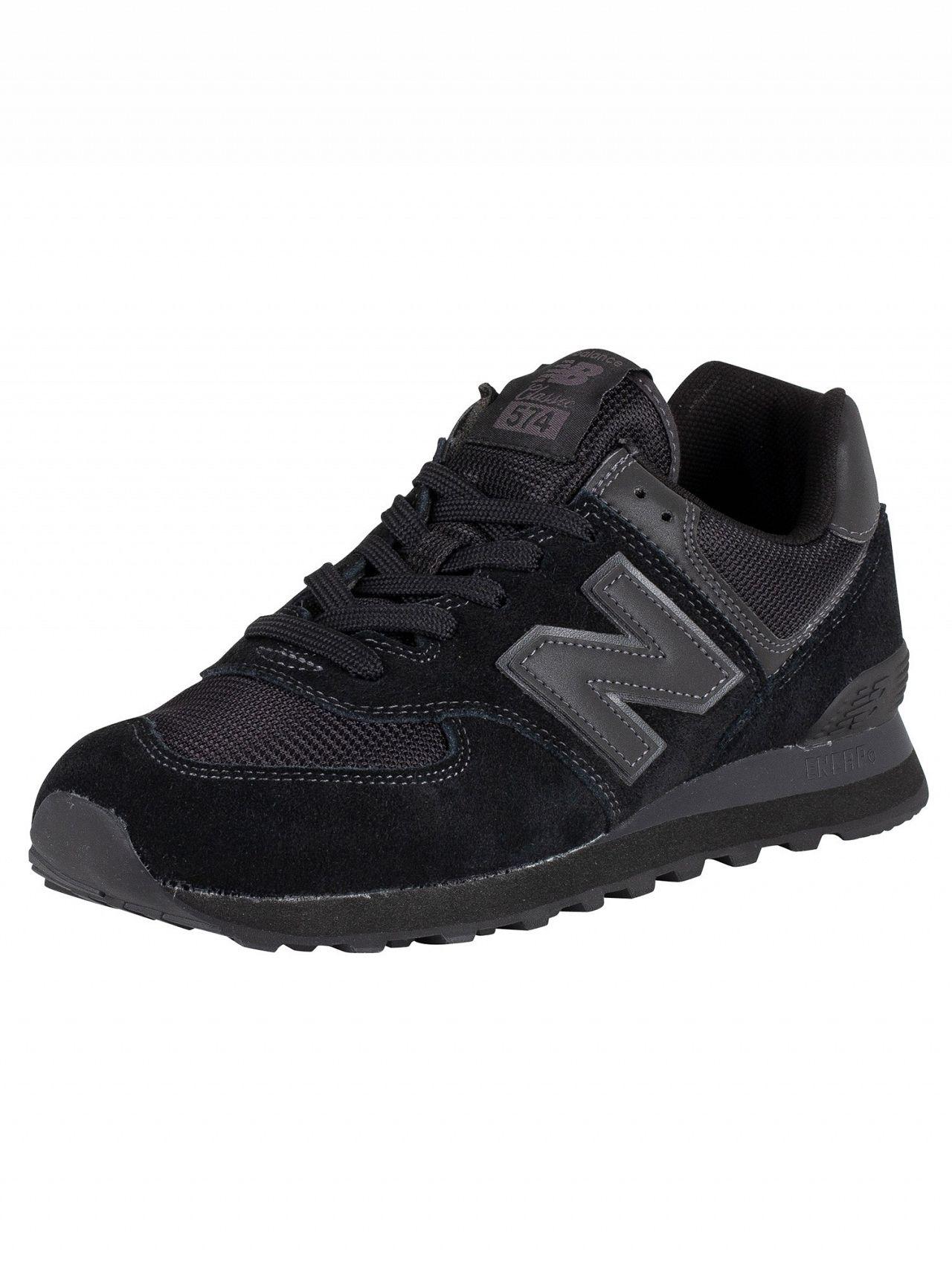 New Balance Blackout 574 Suede Trainers for Men - Lyst