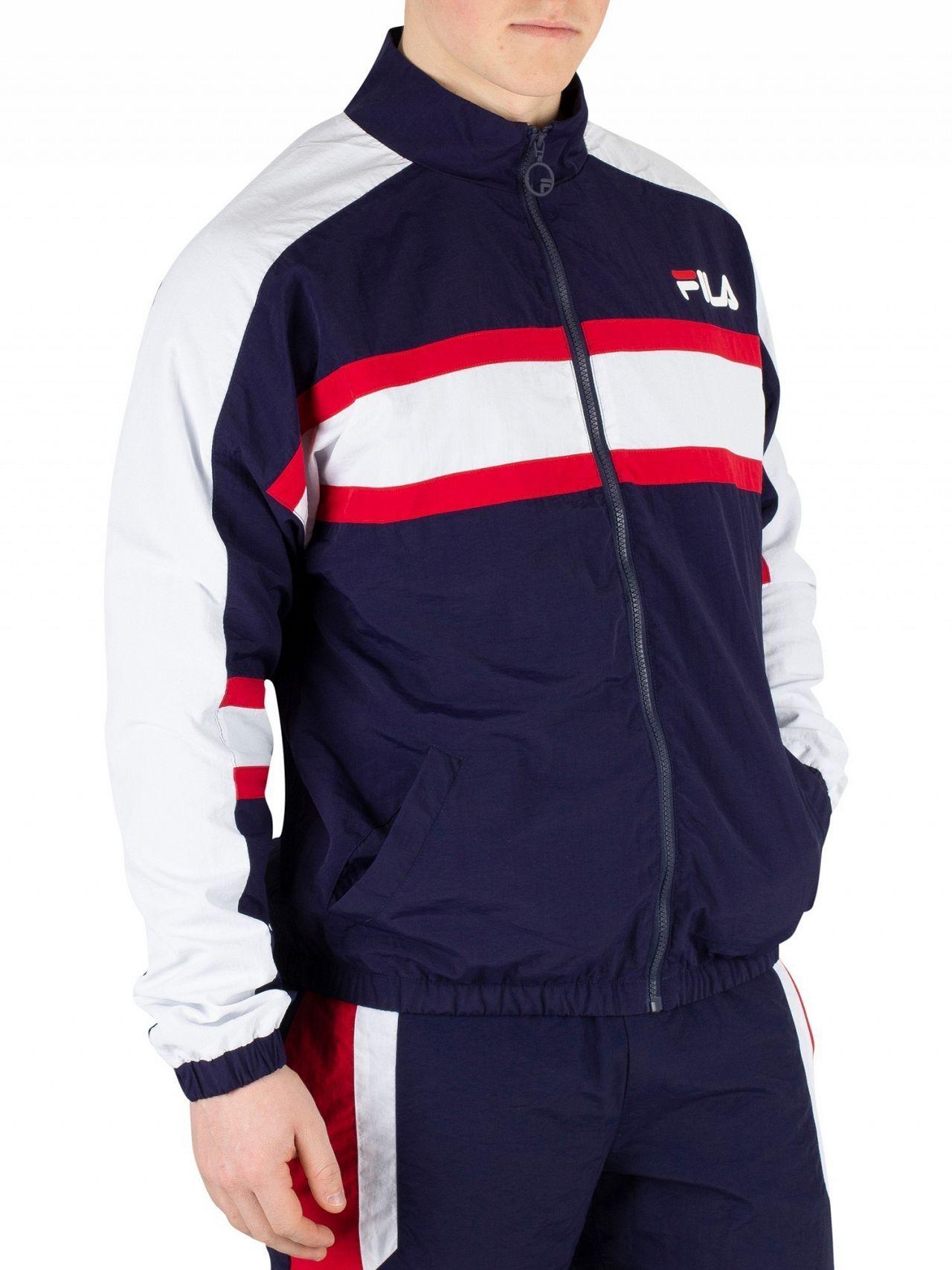 Fila Synthetic Peacoat Carter Colour Block Track Jacket in Blue for Men ...