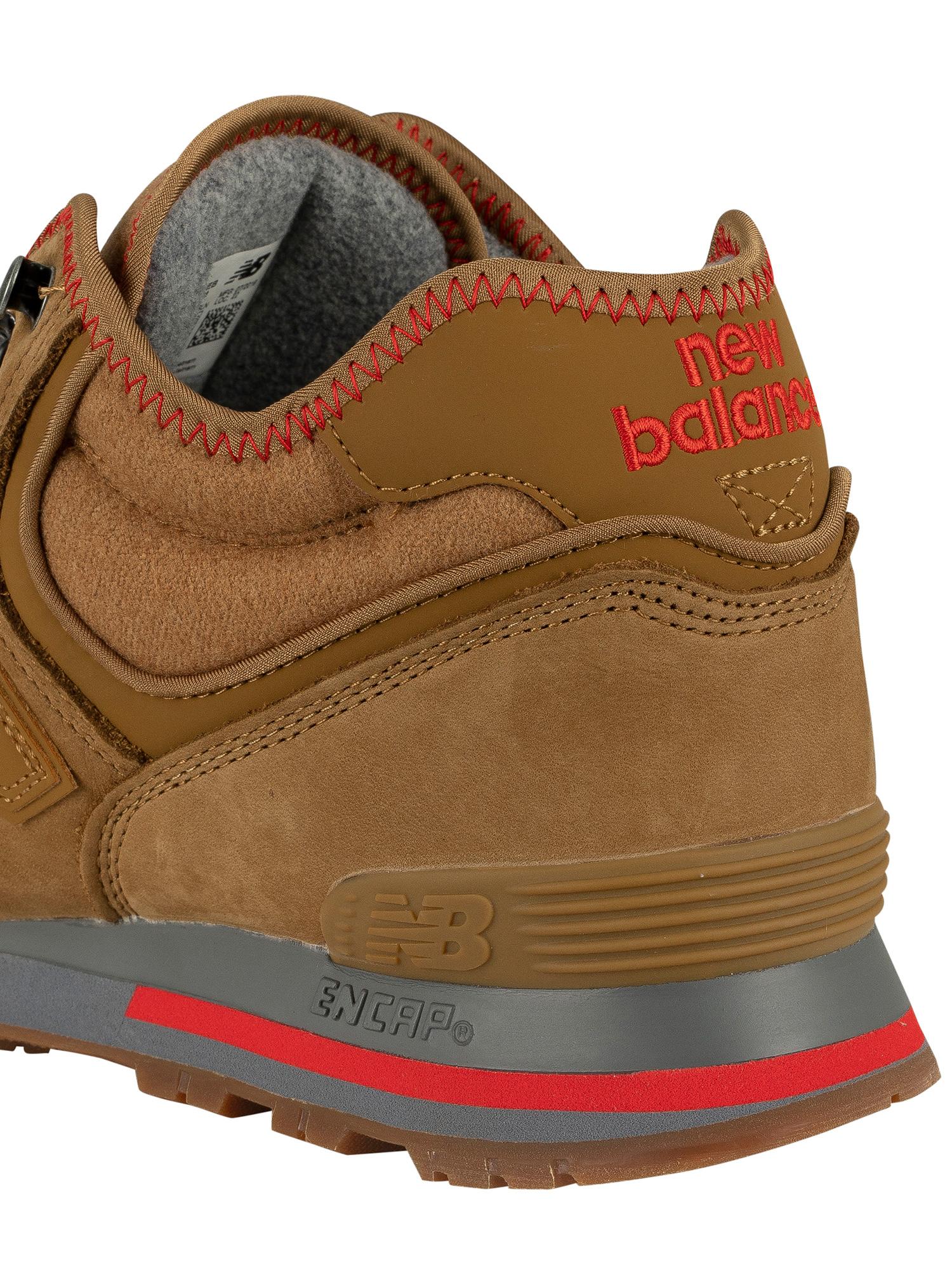New Balance Leather 574 Mid Premium Hiker Trainers in Brown for Men | Lyst