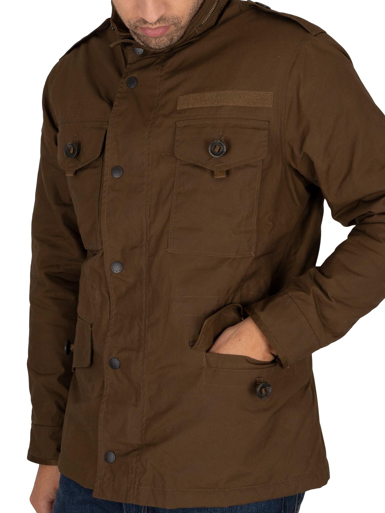 Superdry Waxed Field Jacket in Brown for Men | Lyst
