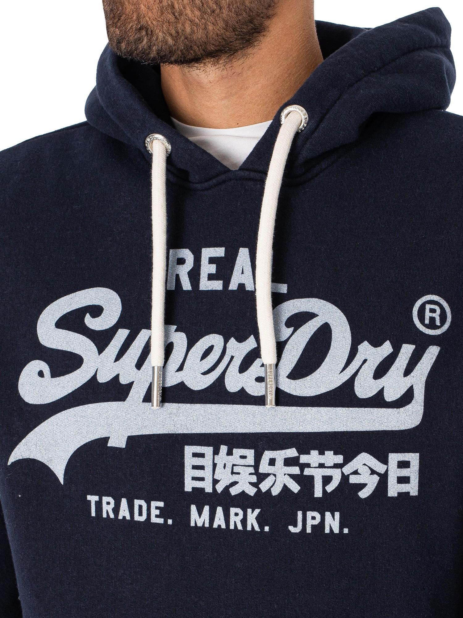Superdry Vintage Logo Graphic Pullover Hoodie in Blue for Men | Lyst