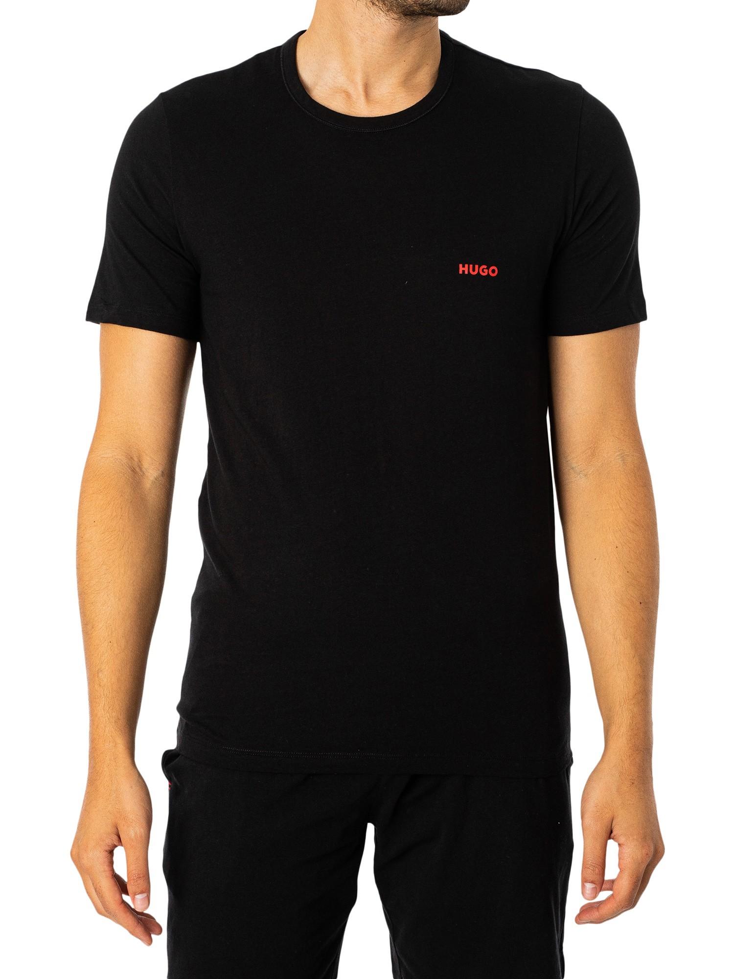 HUGO 3 Pack Lounge Crew T-shirts in Black for Men | Lyst