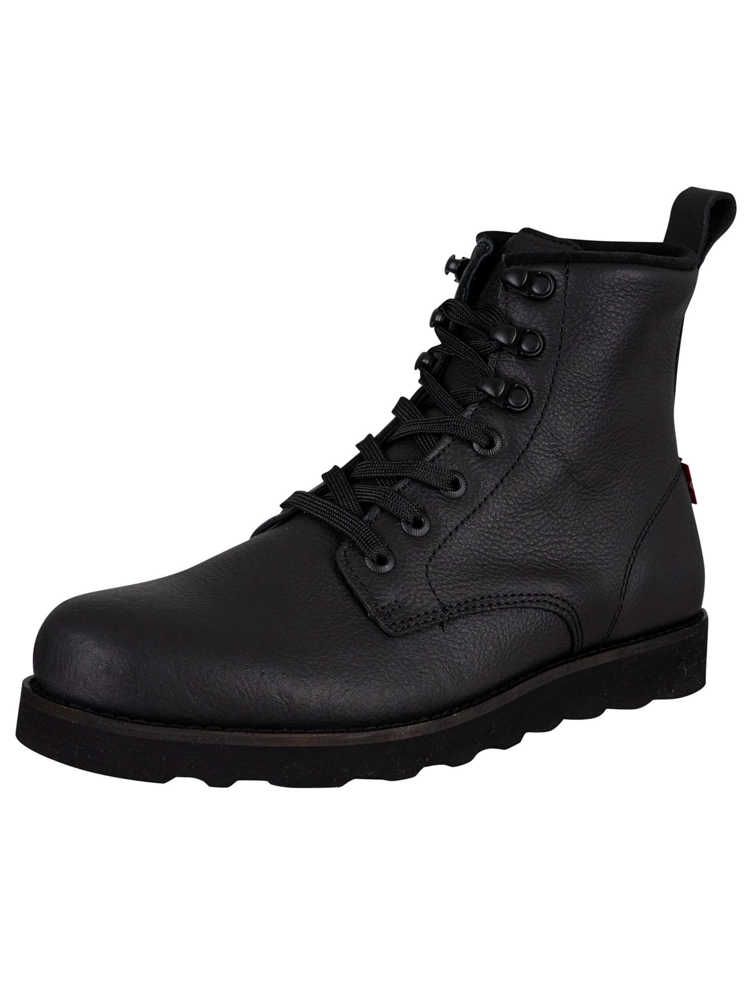 Levi's Darrow Wedge Leather Boots in Black for Men | Lyst