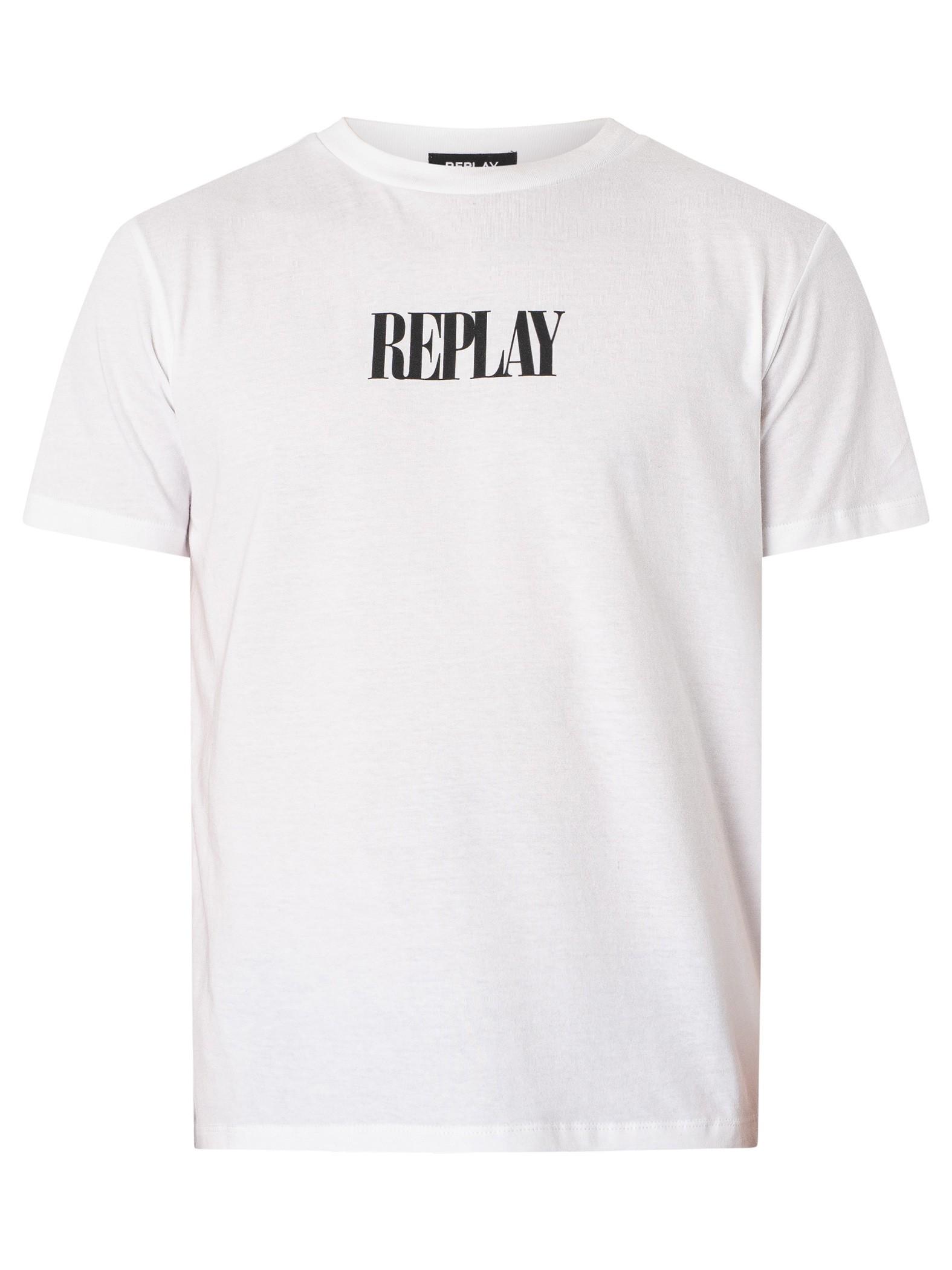for in Replay Lyst Back White Graphic | T-shirt Men