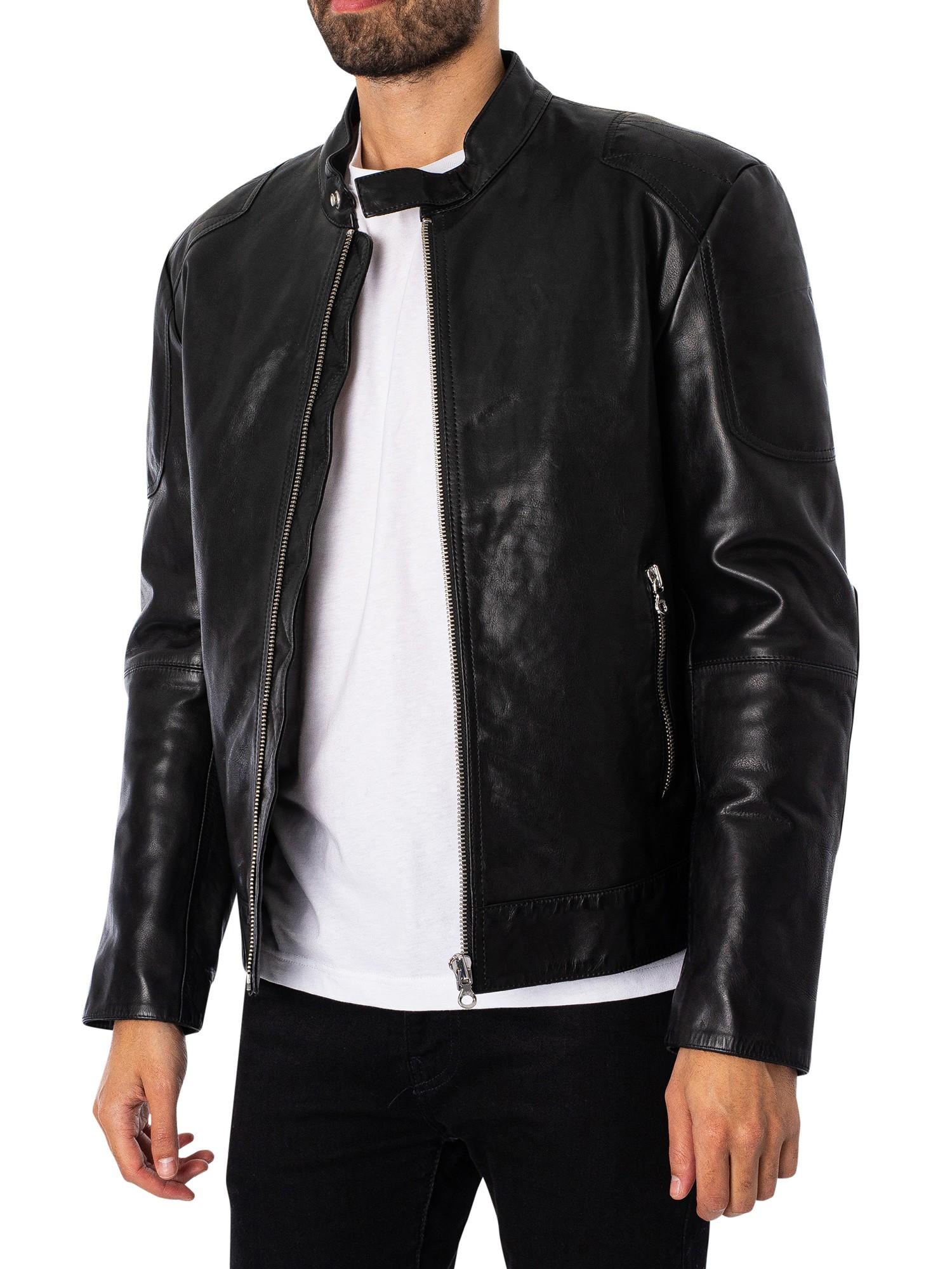 DIESEL Ink Leather Jacket in Black for Men | Lyst