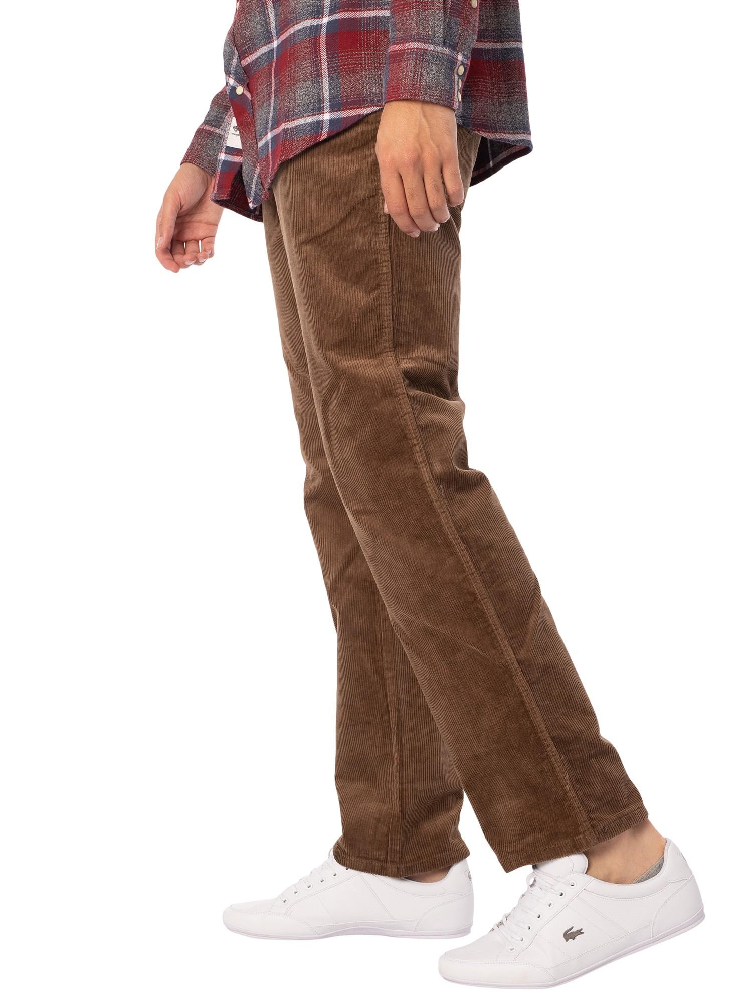 Wrangler Texas Straight Corduroy Jeans in Brown for Men