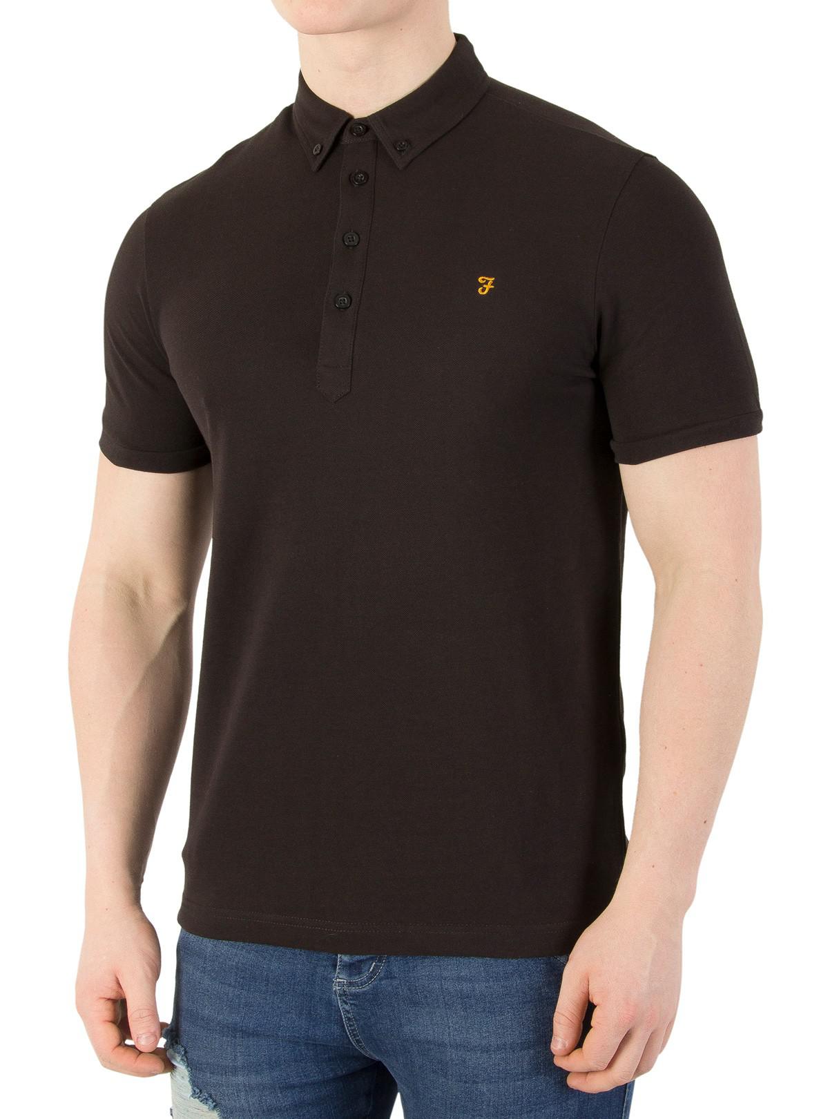 Download Farah Black Merriweather Polo Shirt for Men - Lyst