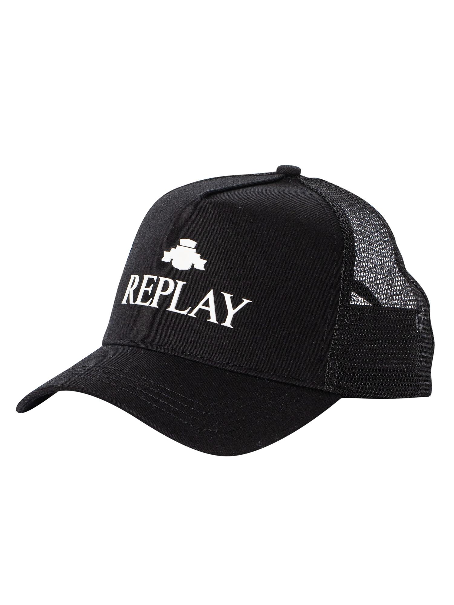 Replay Logo Mesh Cap in Black for Men | Lyst Canada
