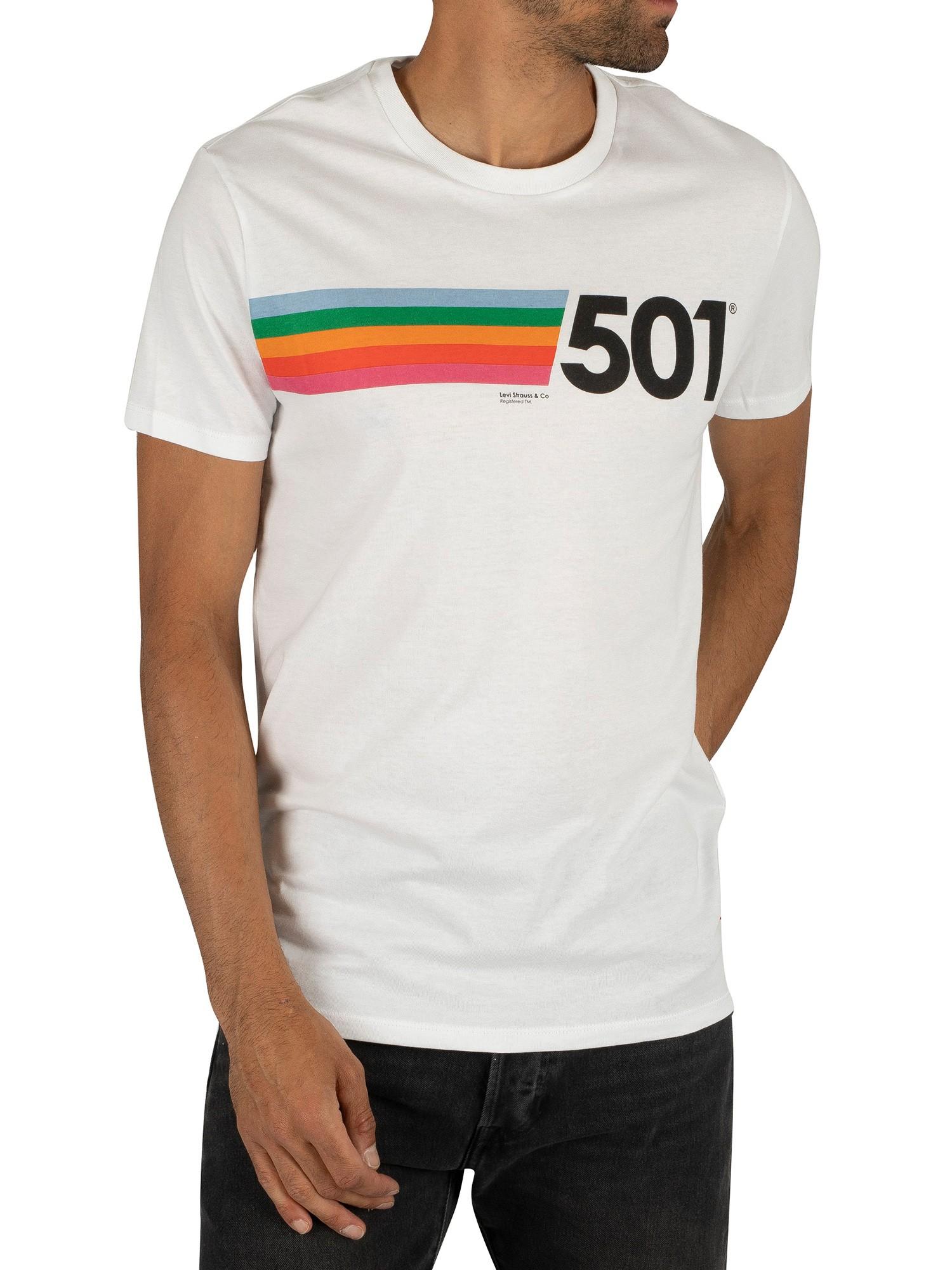 Levi's Cotton 501 White Rainbow Stripe T-shirt for Men | Lyst Canada
