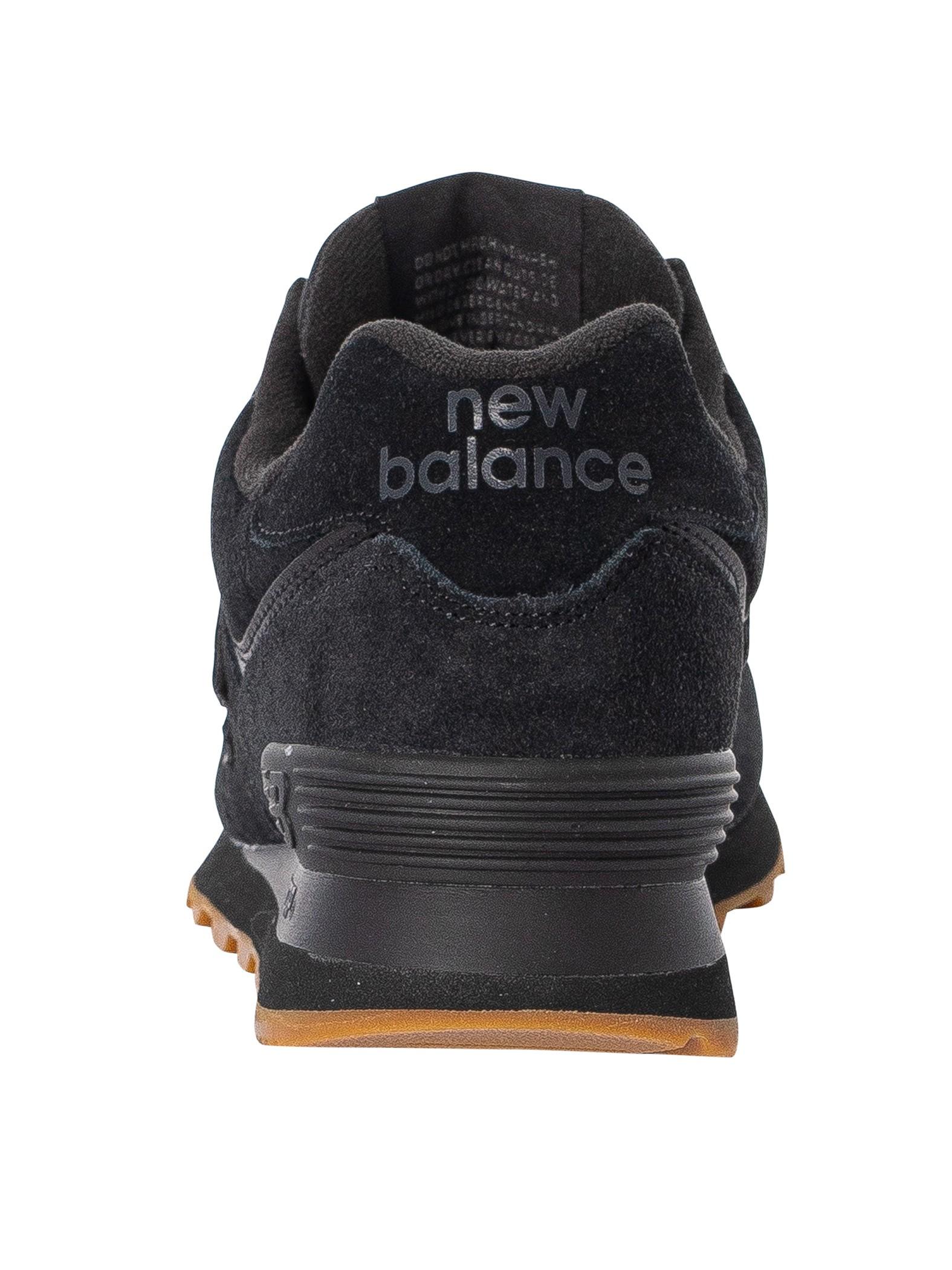 New Balance 574 Suede Trainers in Black for Men Lyst Canada