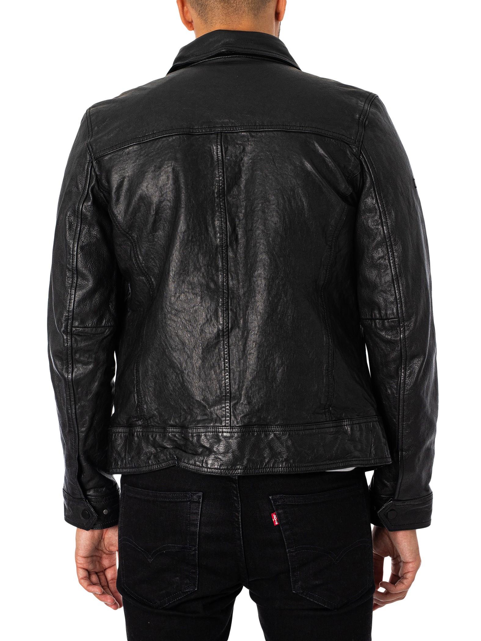 Superdry Seventies Leather Jacket in Black for Men | Lyst Canada