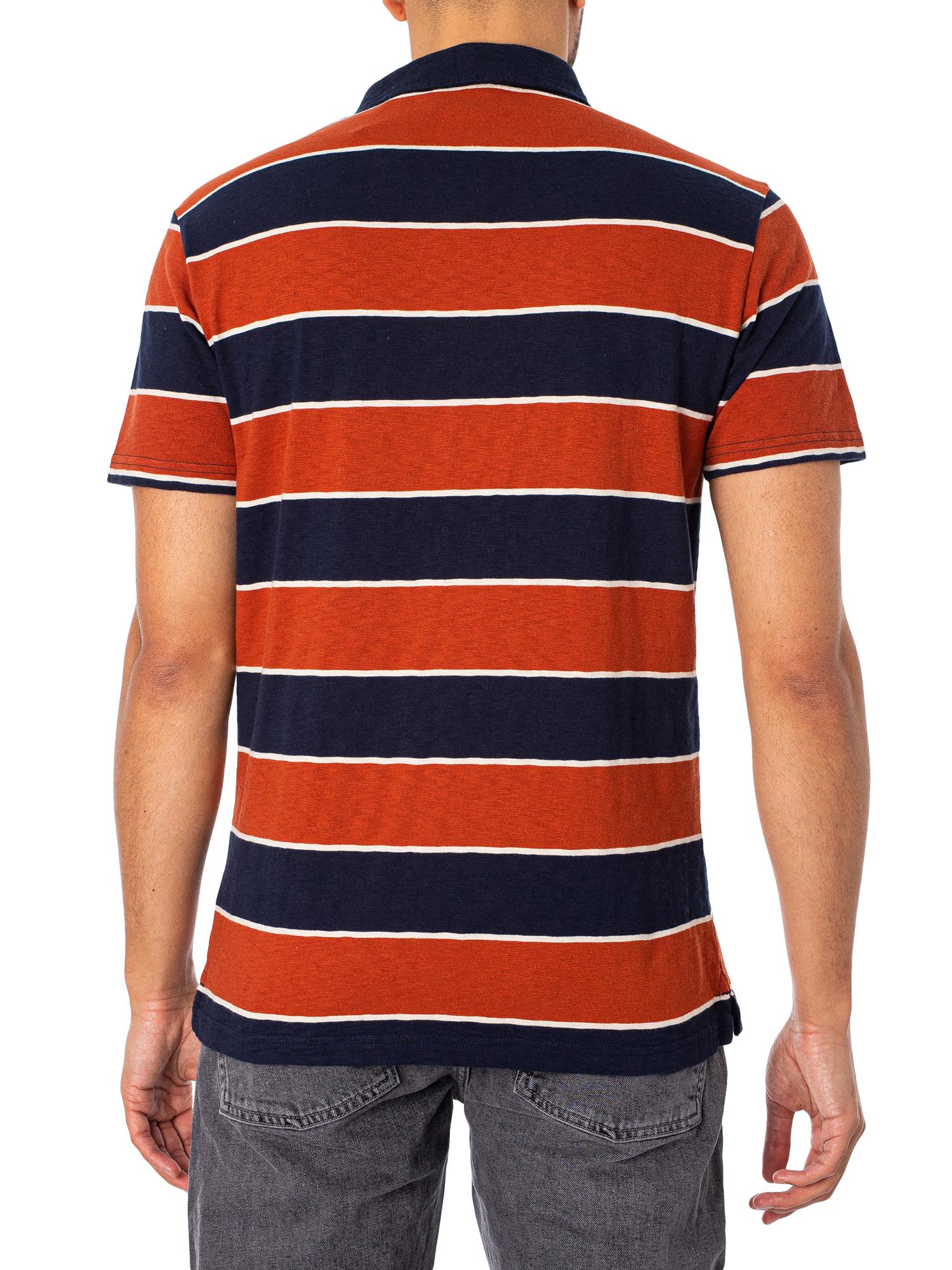 Superdry Vintage Jersey Stripe Polo Shirt in Red for Men | Lyst
