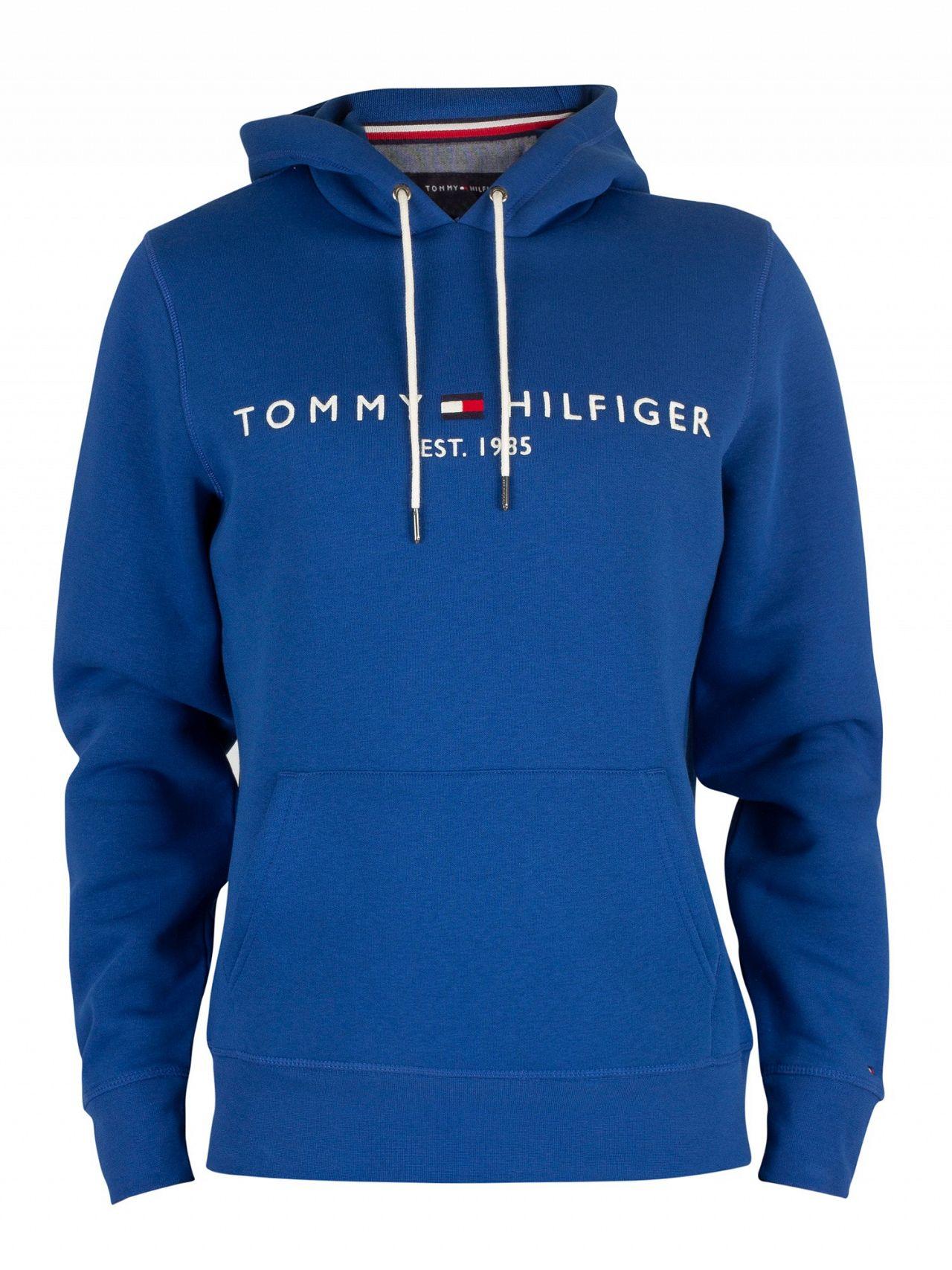 Tommy Hilfiger Blue Quartz Logo Pullover Hoodie in Blue for Men - Lyst