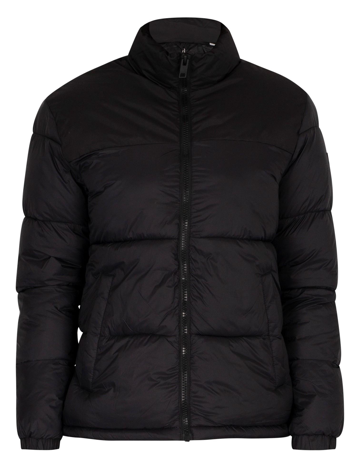 Jack & Jones Rubber Drew Puffer Collar Jacket in Black for Men Lyst