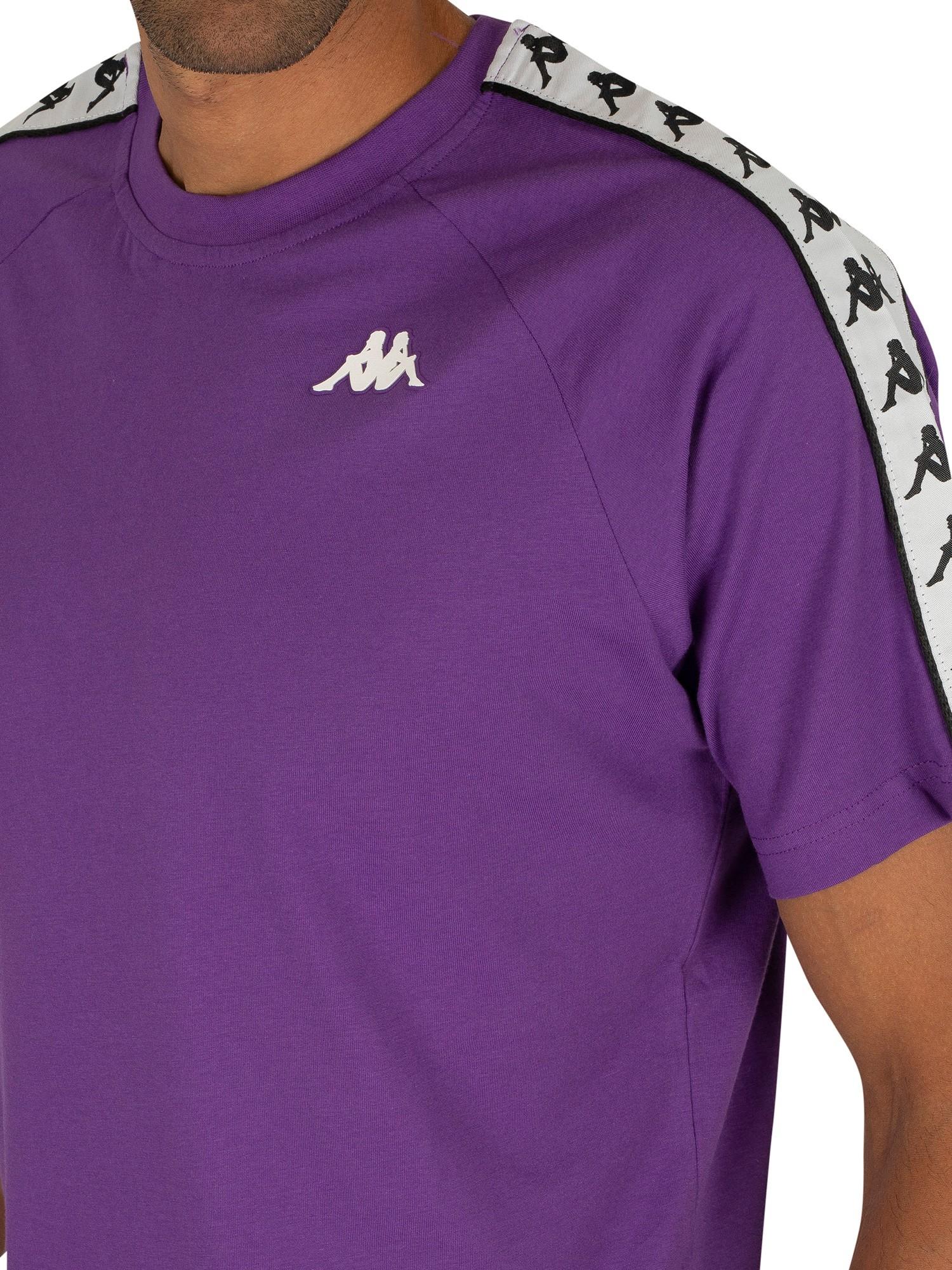 Kappa 222 Banda Coen T-shirt in Violet/White/Black (Purple) for Men | Lyst