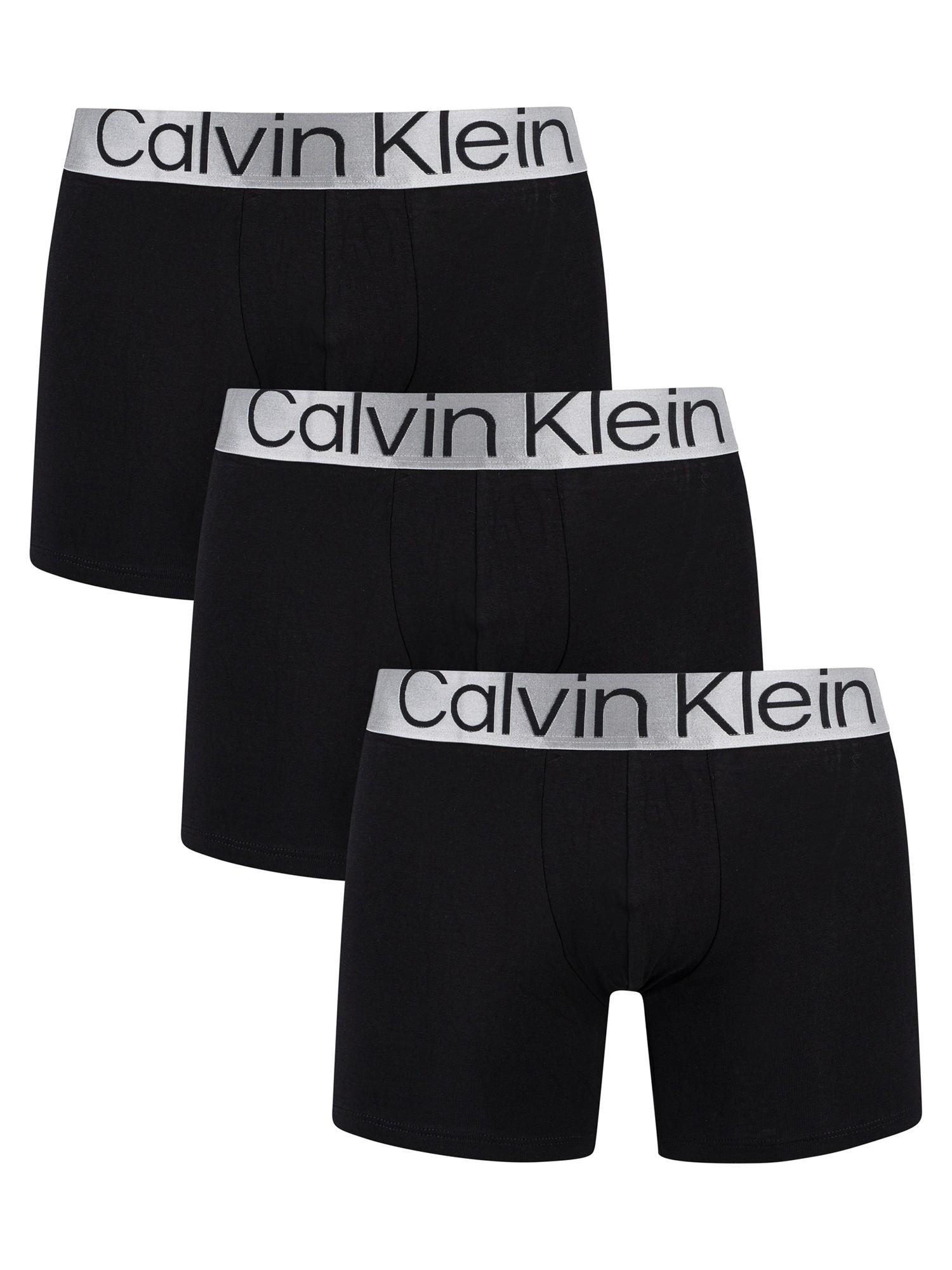 Calvin Klein 3 Pack Reconsidered Steel Boxer Briefs in Black for Men | Lyst