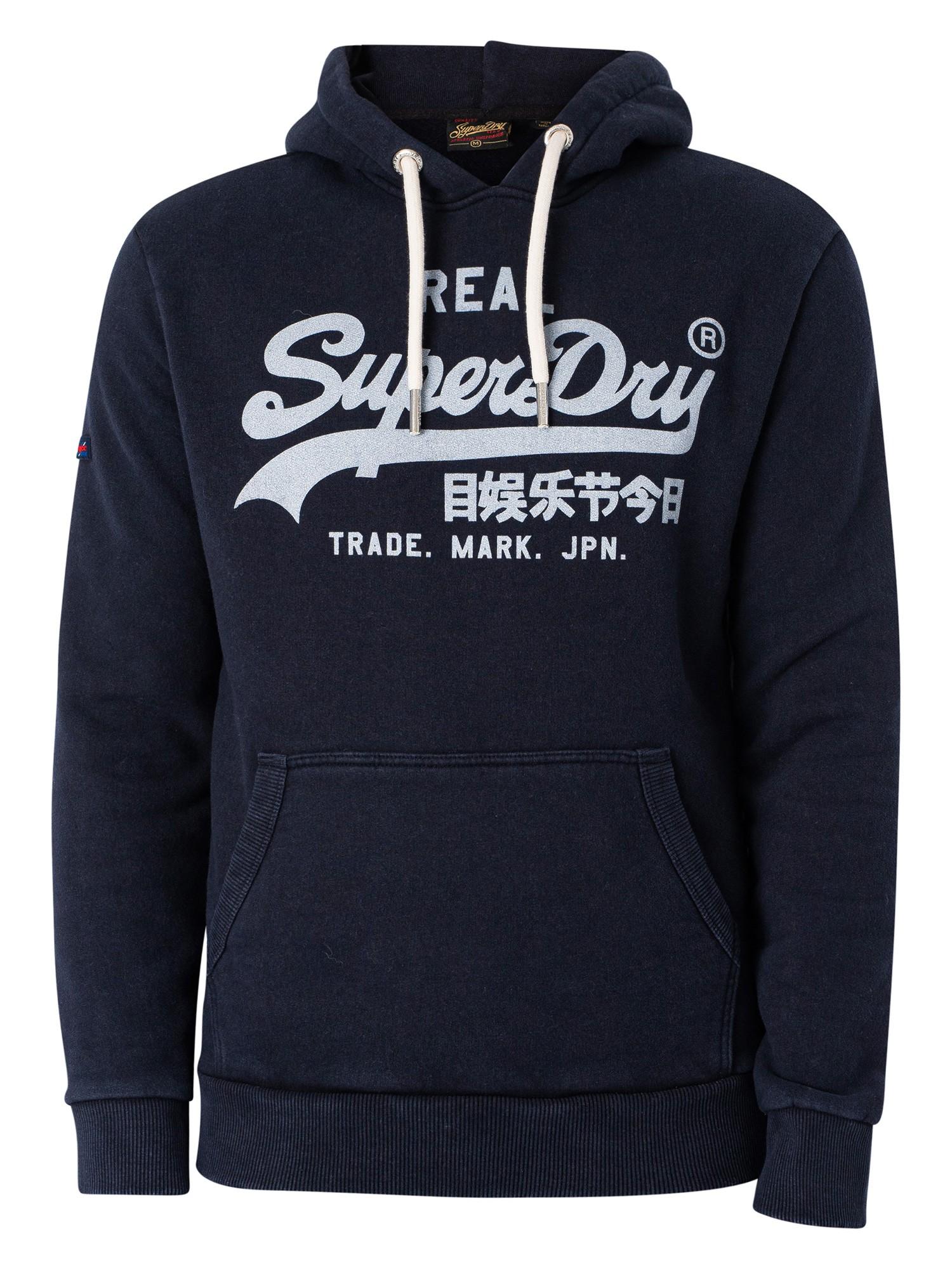Superdry Vintage Logo Graphic Pullover Hoodie in Blue for Men | Lyst