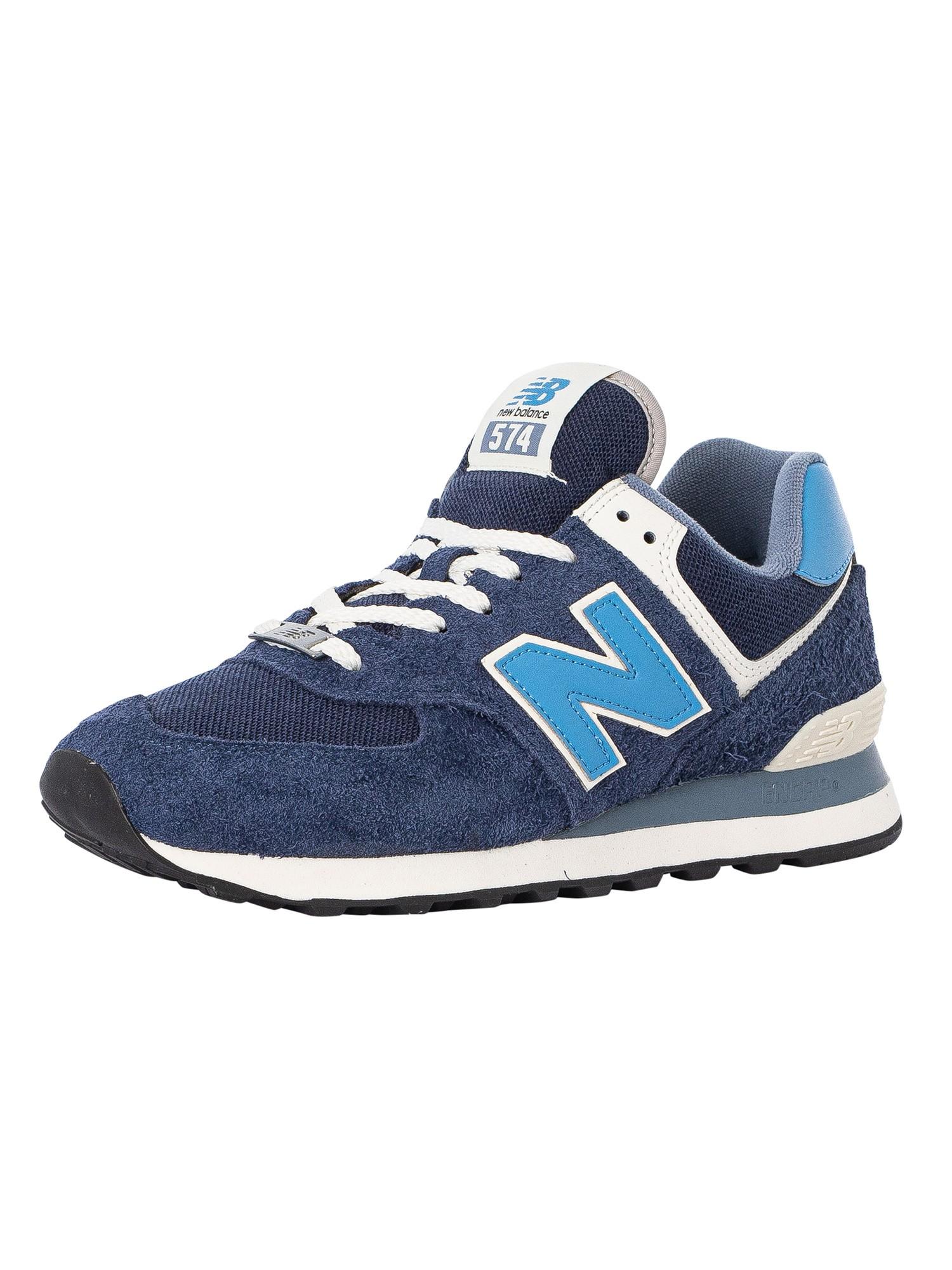 New Balance 574 Suede Trainers in Blue for Men | Lyst UK