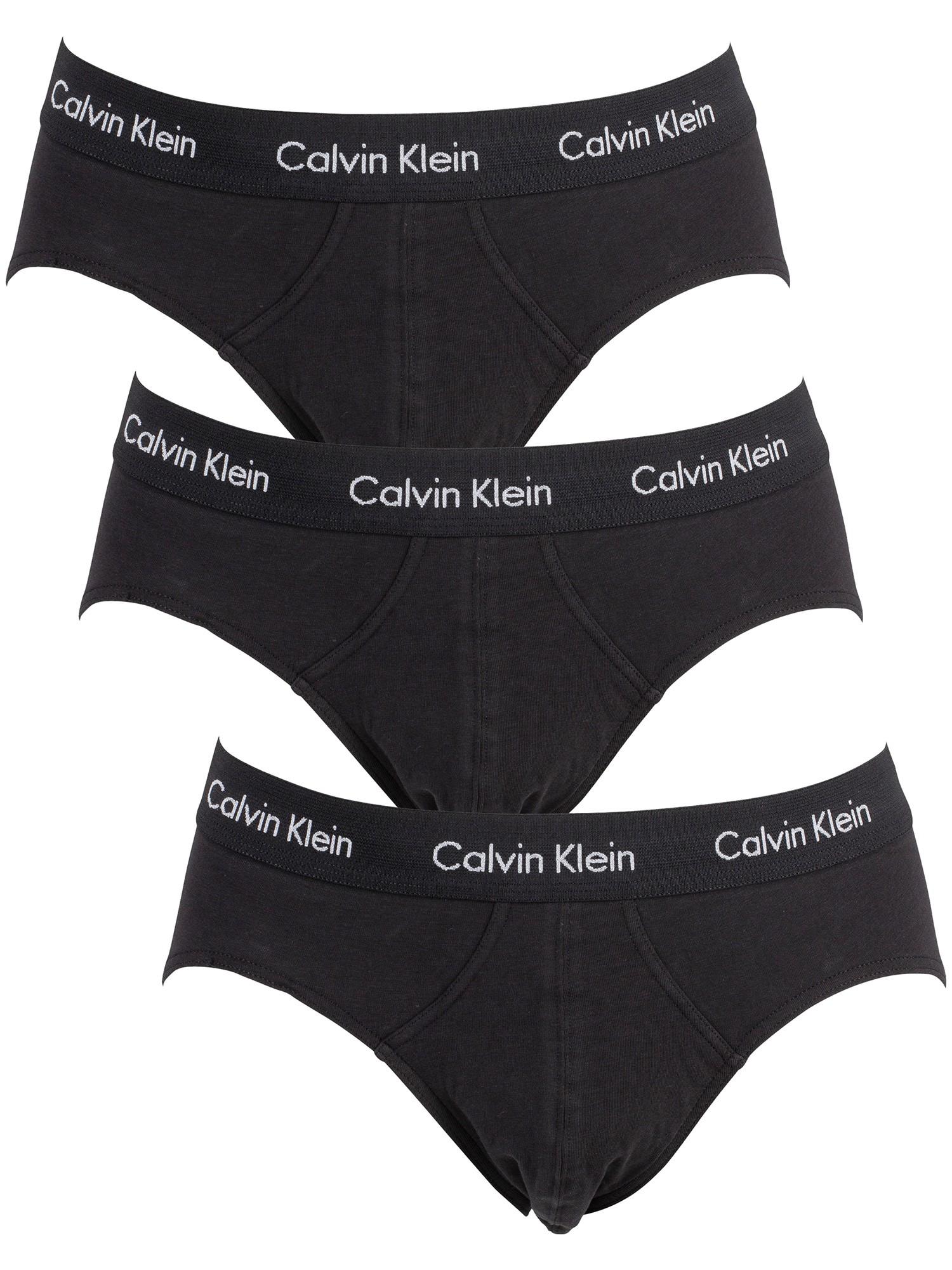 Calvin Klein Cotton 3 Pack Hip Briefs in Black/Black (Black) for Men Save 9 Lyst