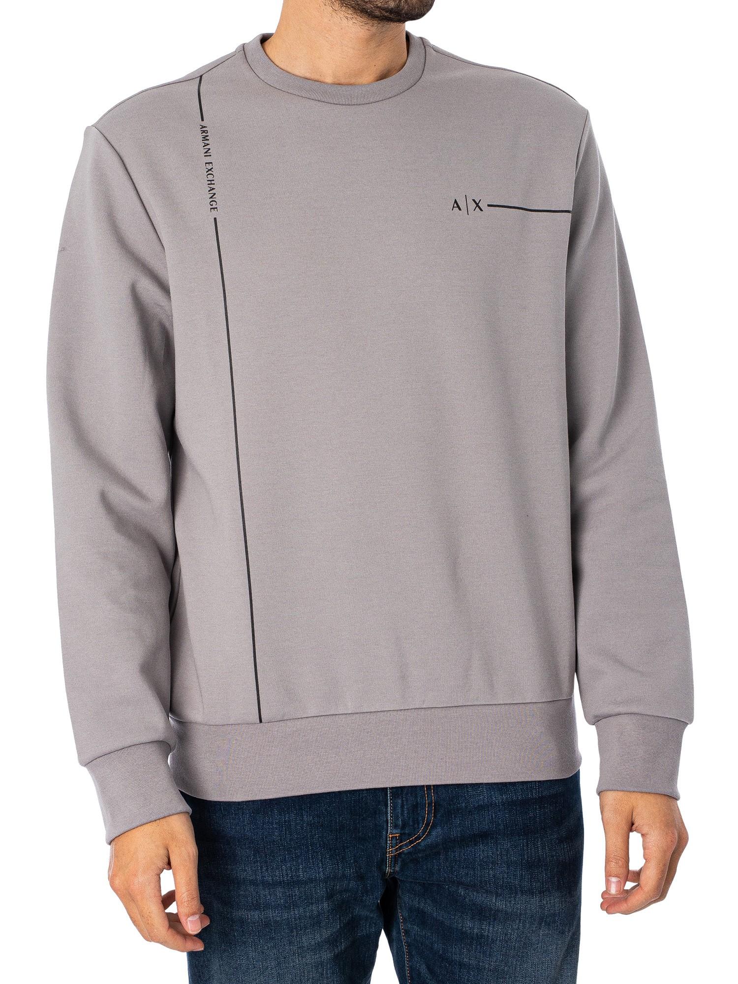 Armani Exchange Line Jersey Sweatshirt in Gray for Men | Lyst