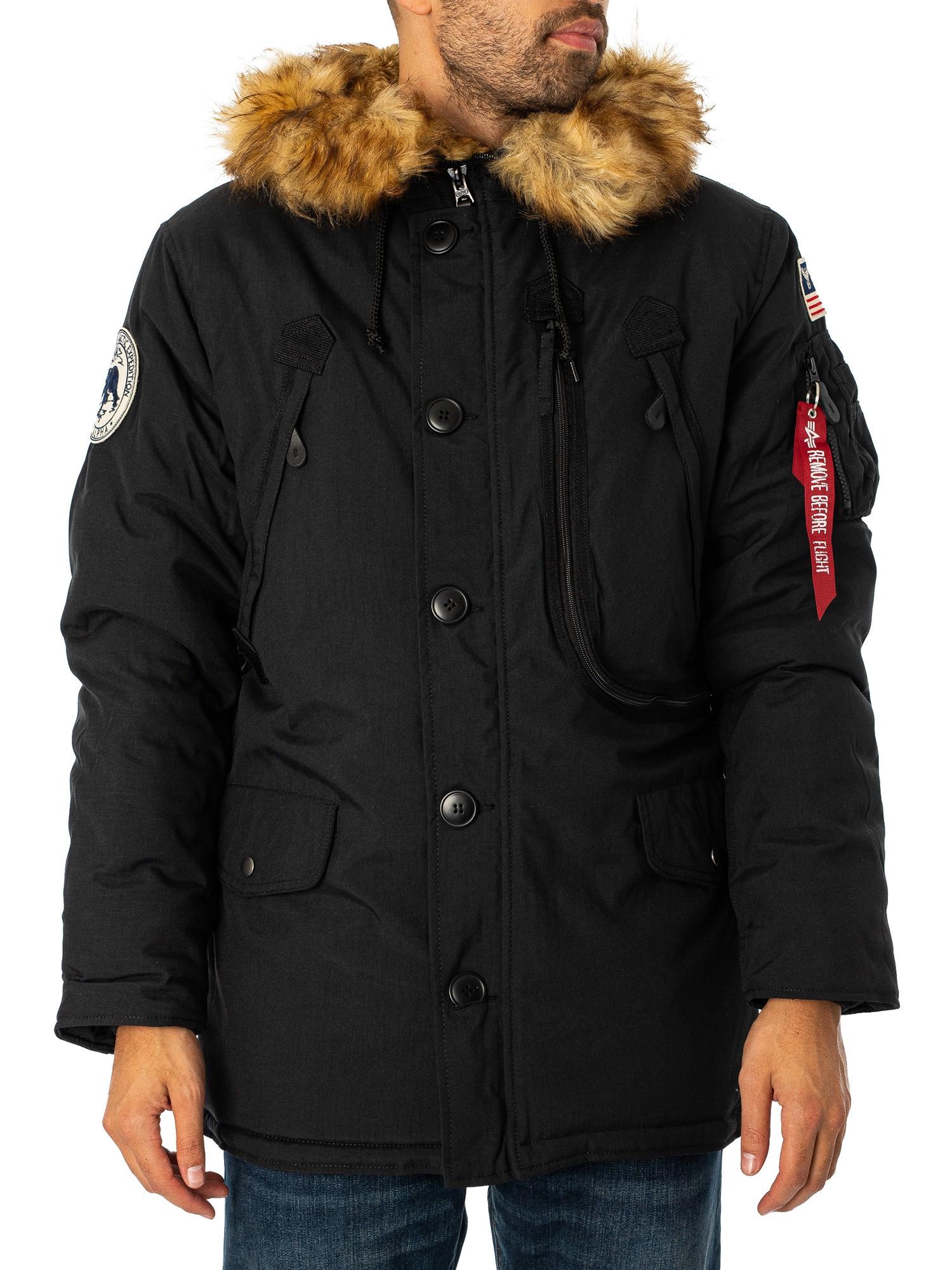 Alpha Industries Polar Parka Jacket in Black for Men | Lyst