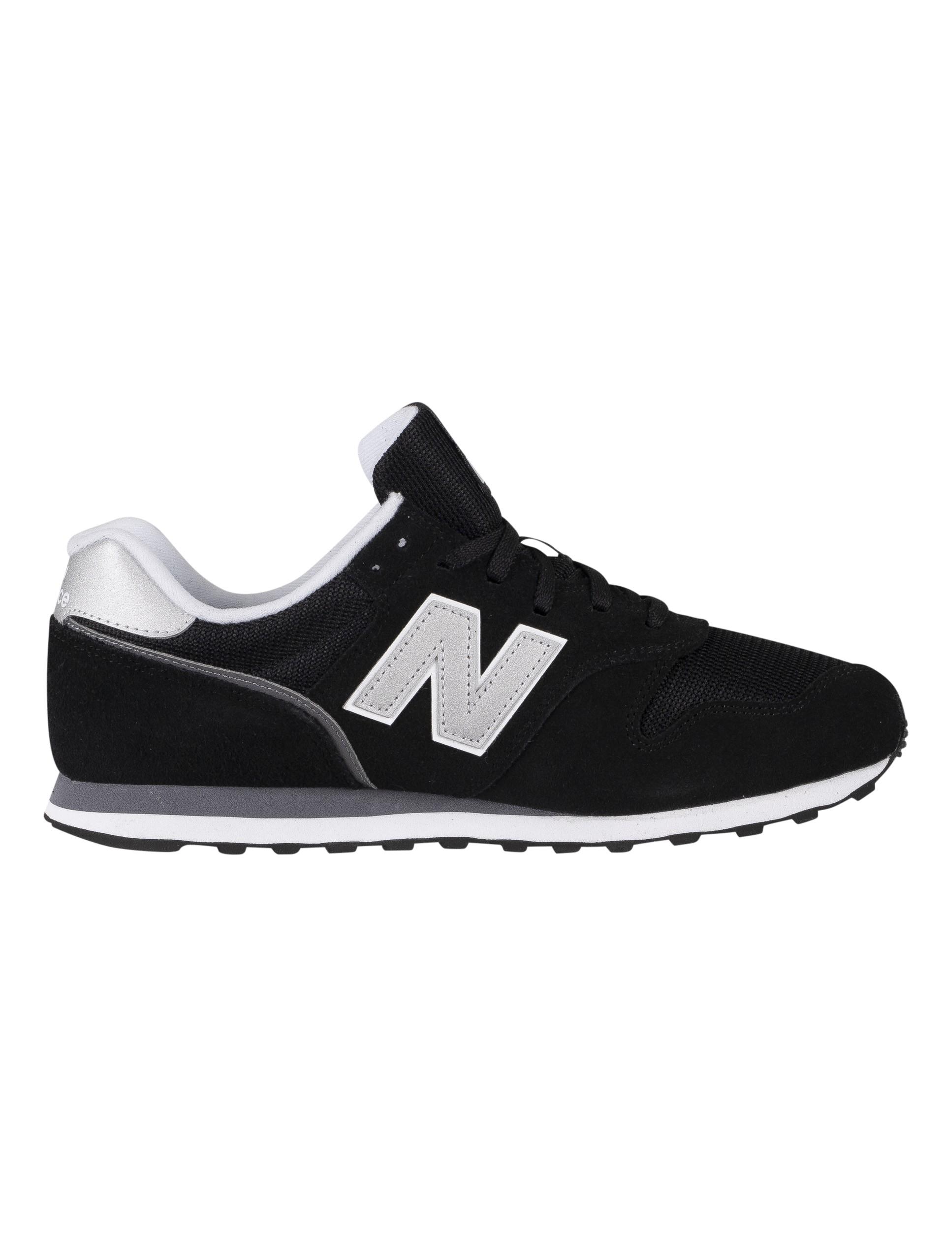 New Balance Leather 373 V2 Classic in Black/Silver (Black) for Men ...