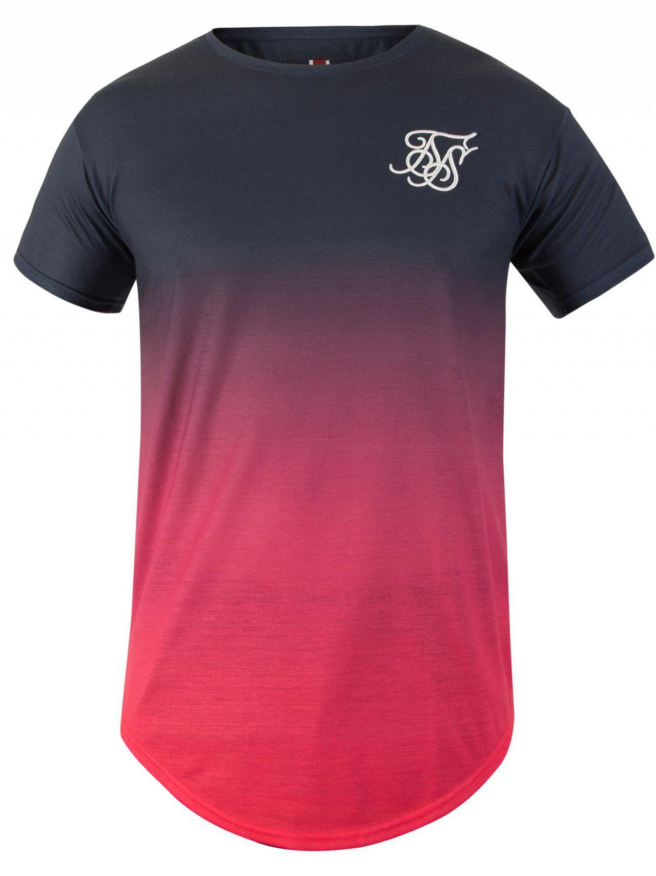 SIKSILK Silk Red Sunset Fade Curved Hem Faded T-shirt for Men - Lyst