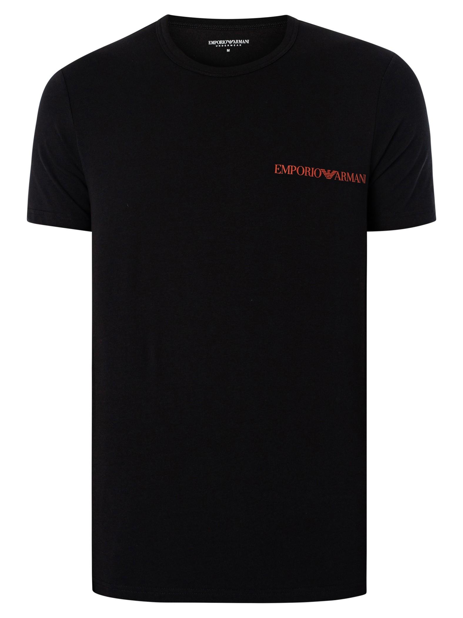 Emporio Armani 2 Pack Lounge Crew T shirt in Black for Men Lyst UK