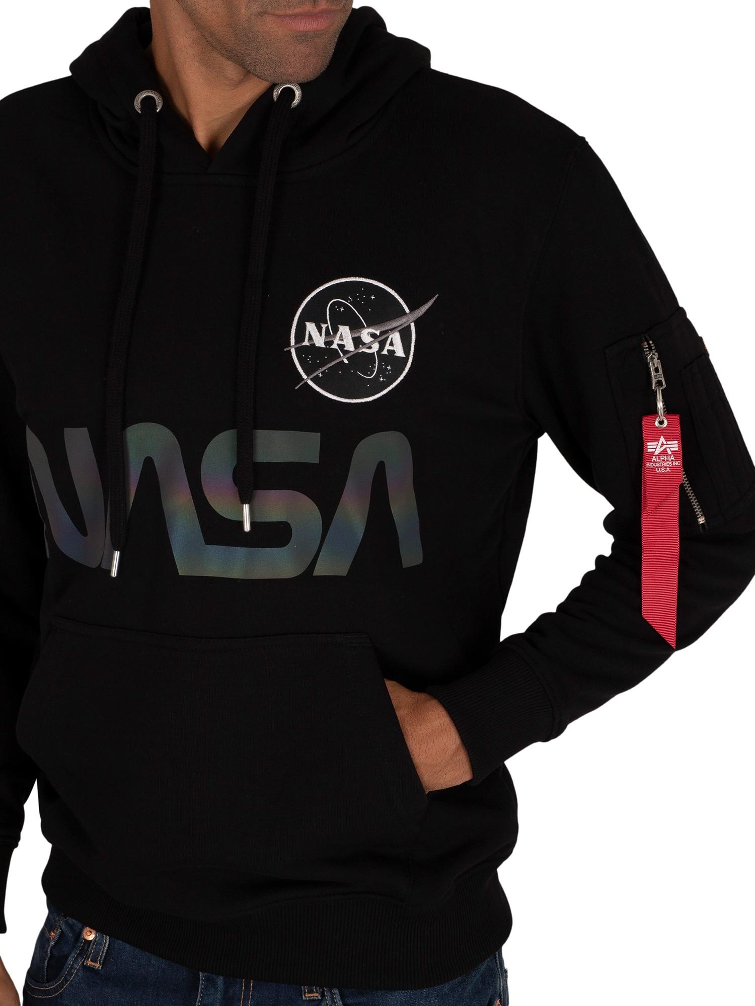 alpha industries nasa hoodie black