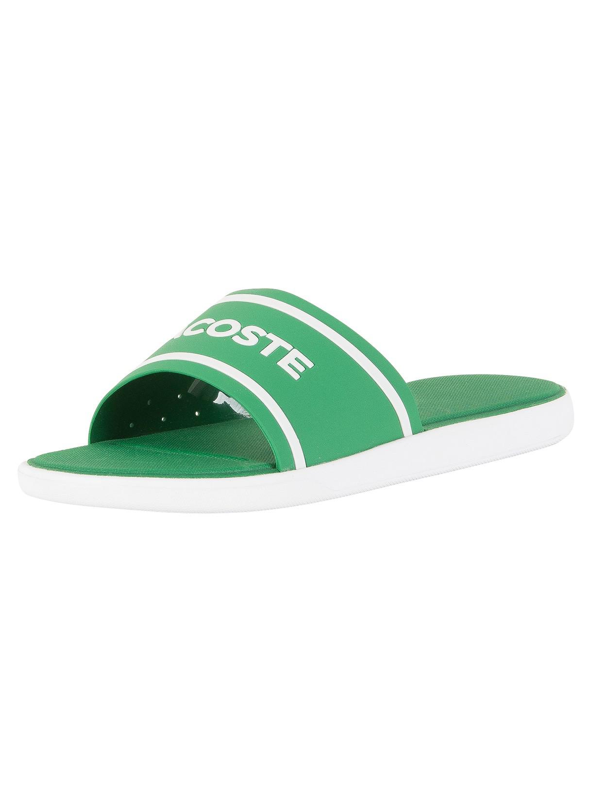 Lacoste Green/white L.30 Slide 118 3 Cam Flip Flops for Men | Lyst