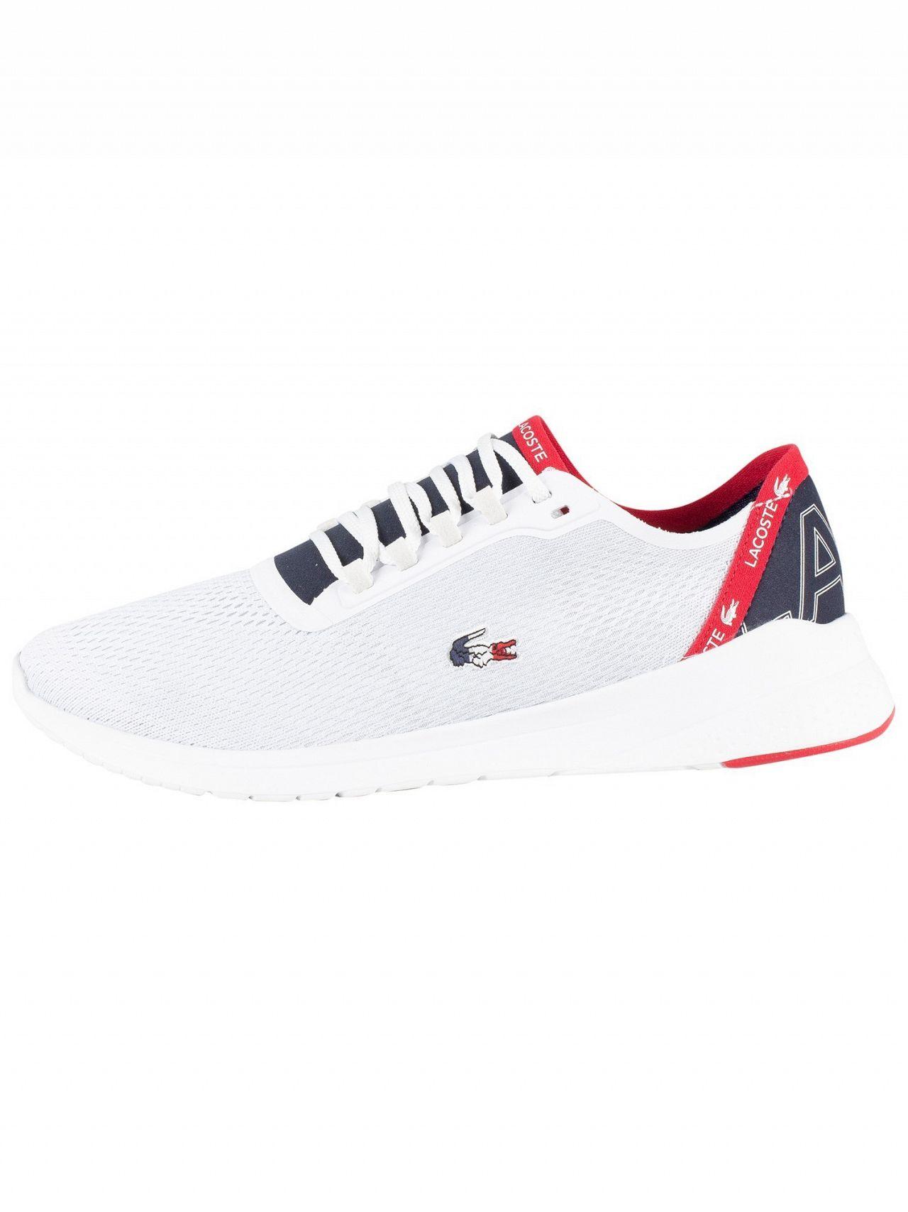 Lacoste Synthetic Lt Fit Sneaker in White/Navy/Red (White) for Men | Lyst