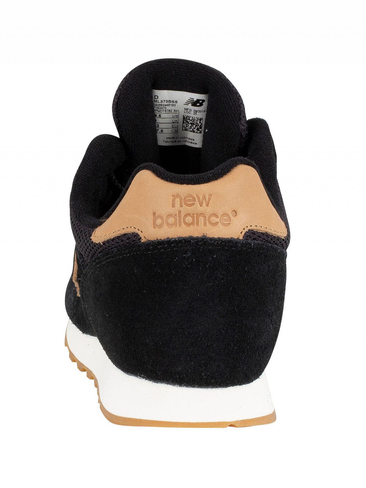New Balance Black/tan 373 Suede Trainers for Men | Lyst
