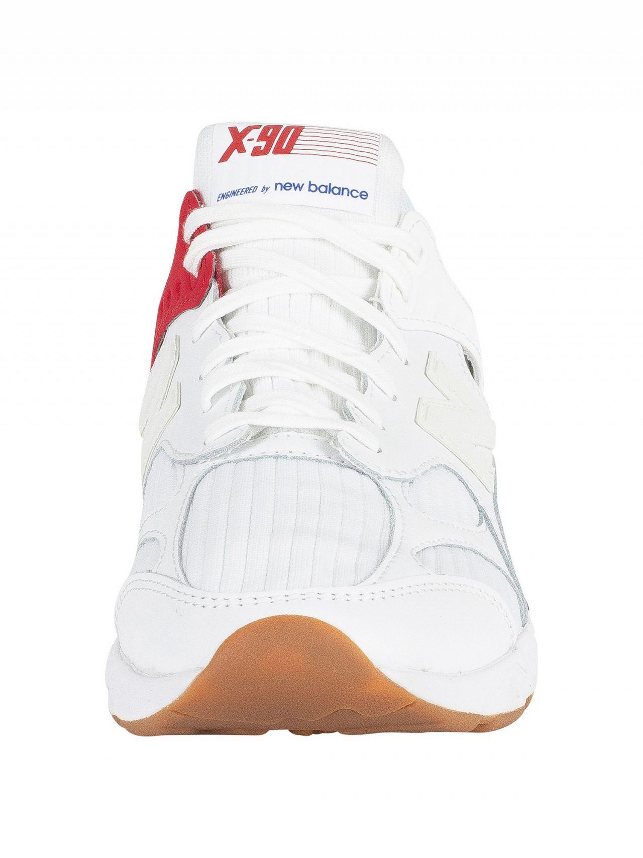 New Balance Suede White/blue/red X-90 Trainers for Men - Lyst