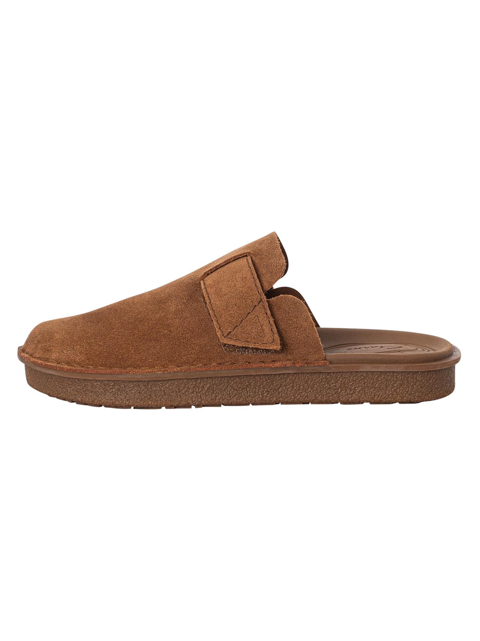 Clarks mens leather slippers sale