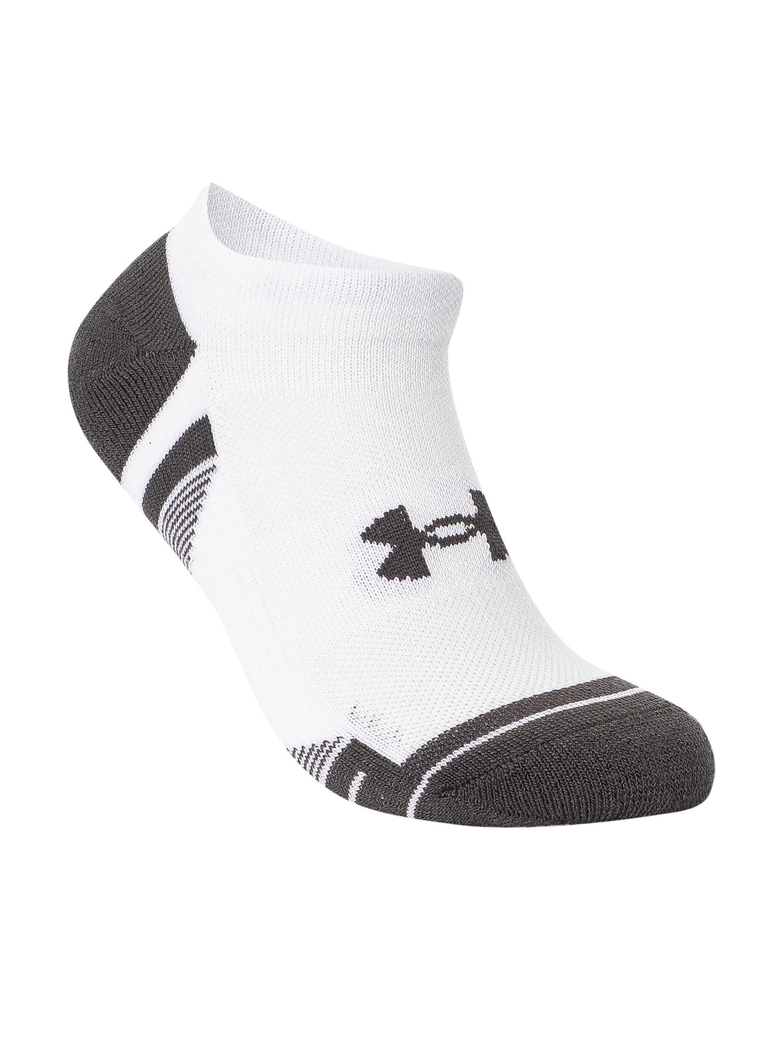 Under Armour 3 Pack Performance Tech No Show Socks in White for Men | Lyst
