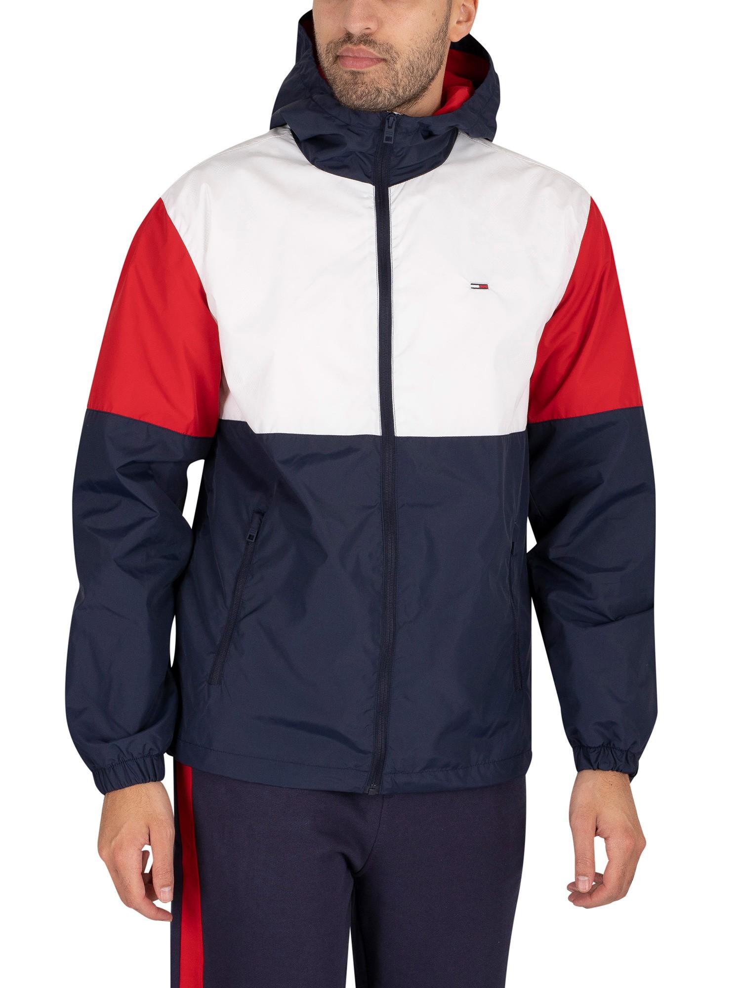 Tommy Hilfiger Nylon Colourblock Windbreaker Jacket in White for Men | Lyst