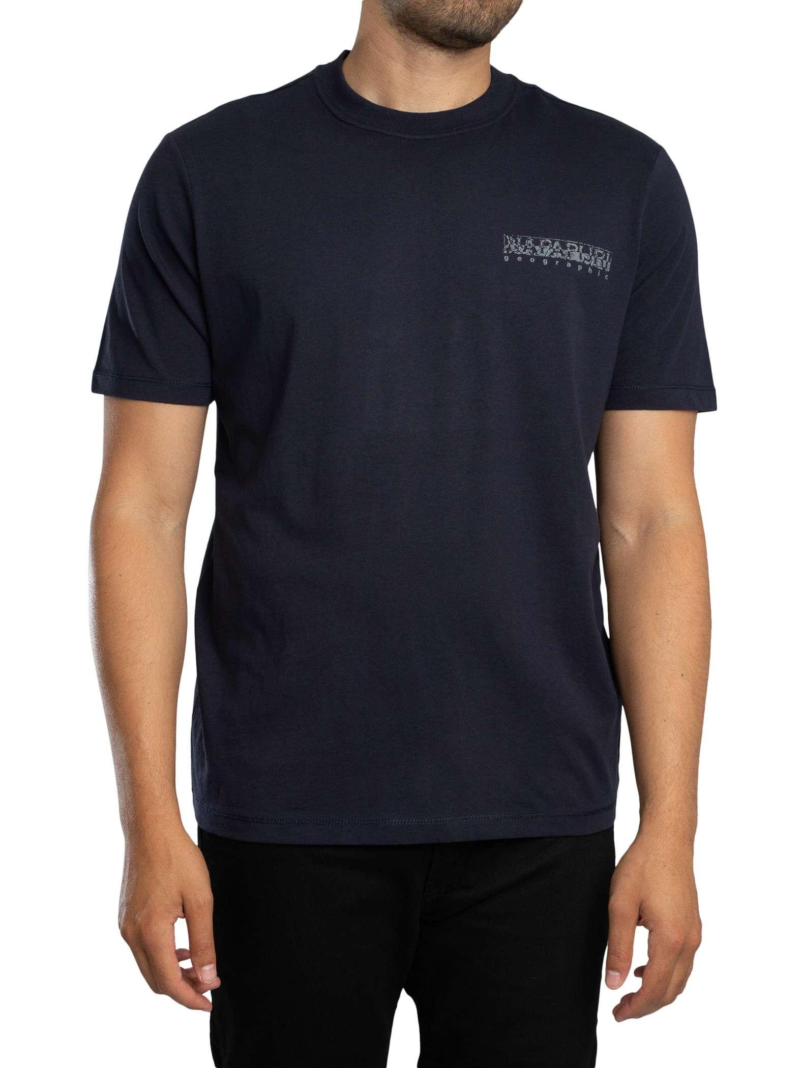 Tシャツ・カットソー NAPAPIJRI Men T-shirt Gnawed Blue NP0A4GDL 183 Napapijri Blue Cotton Men's T-Shirt | Amazon.com